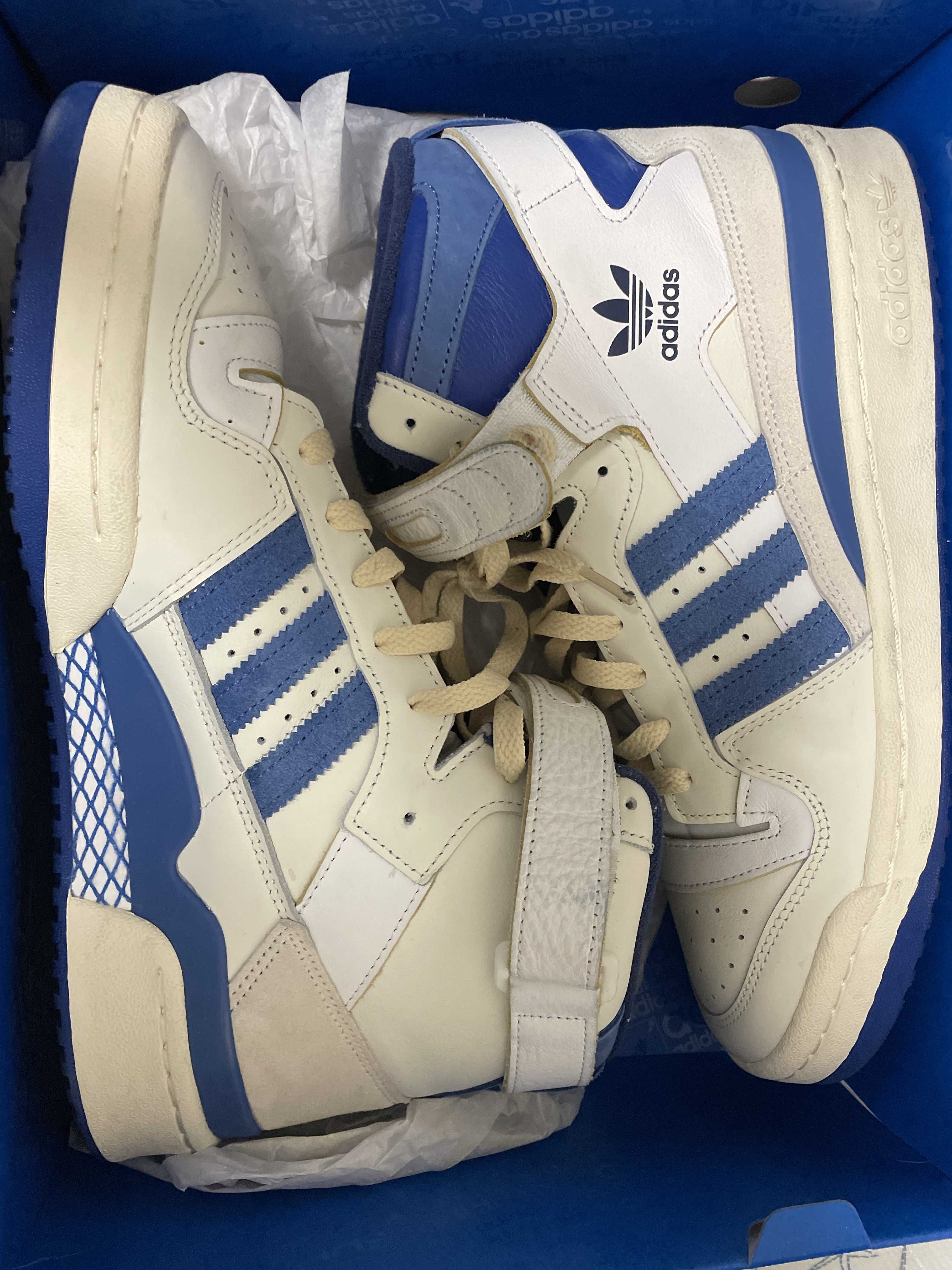 adidas Forum 84 High Blue Thread "Off White-Bright Blue/Footwear White"