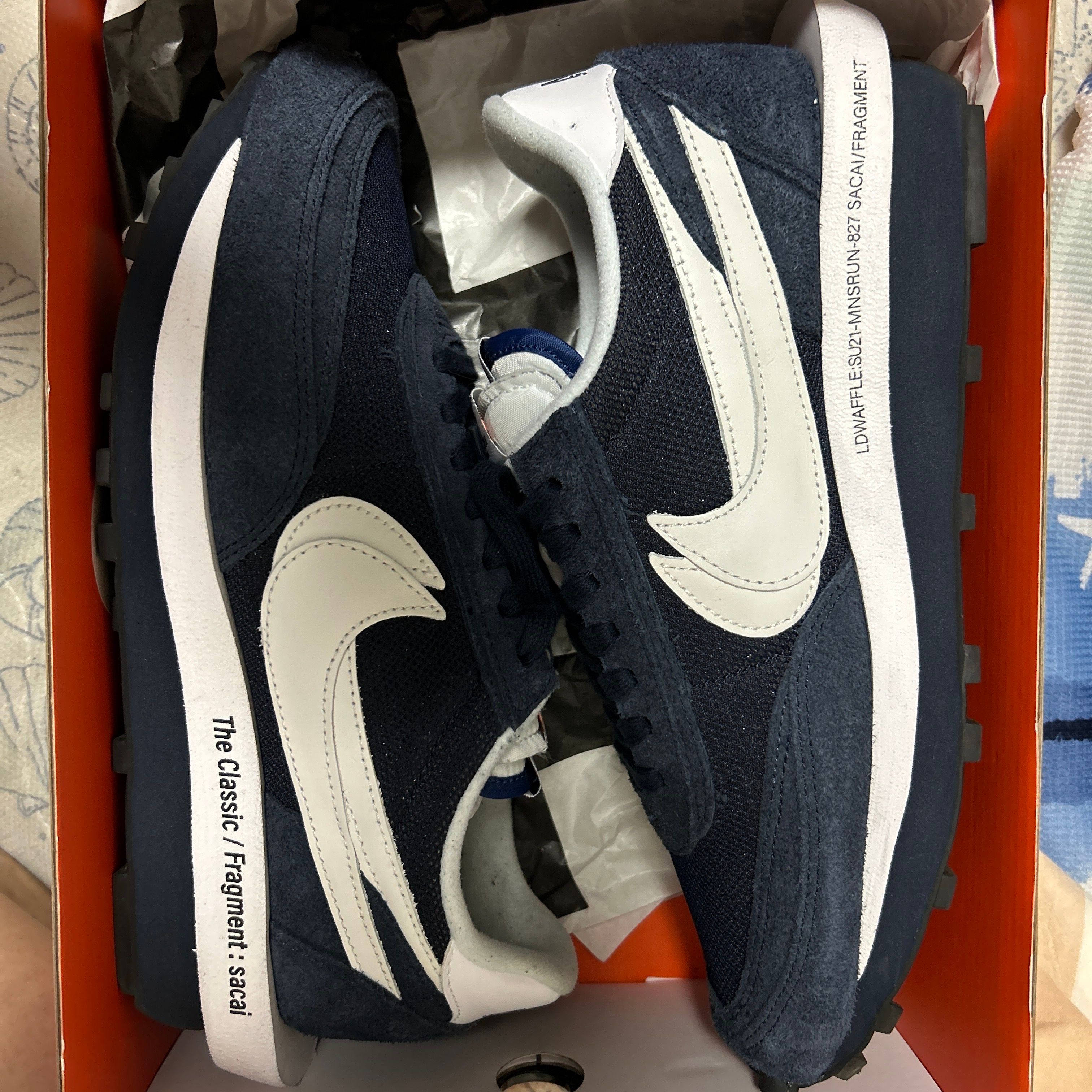 Fragment × sacai × Nike LD Waffle "Blackended Blue"