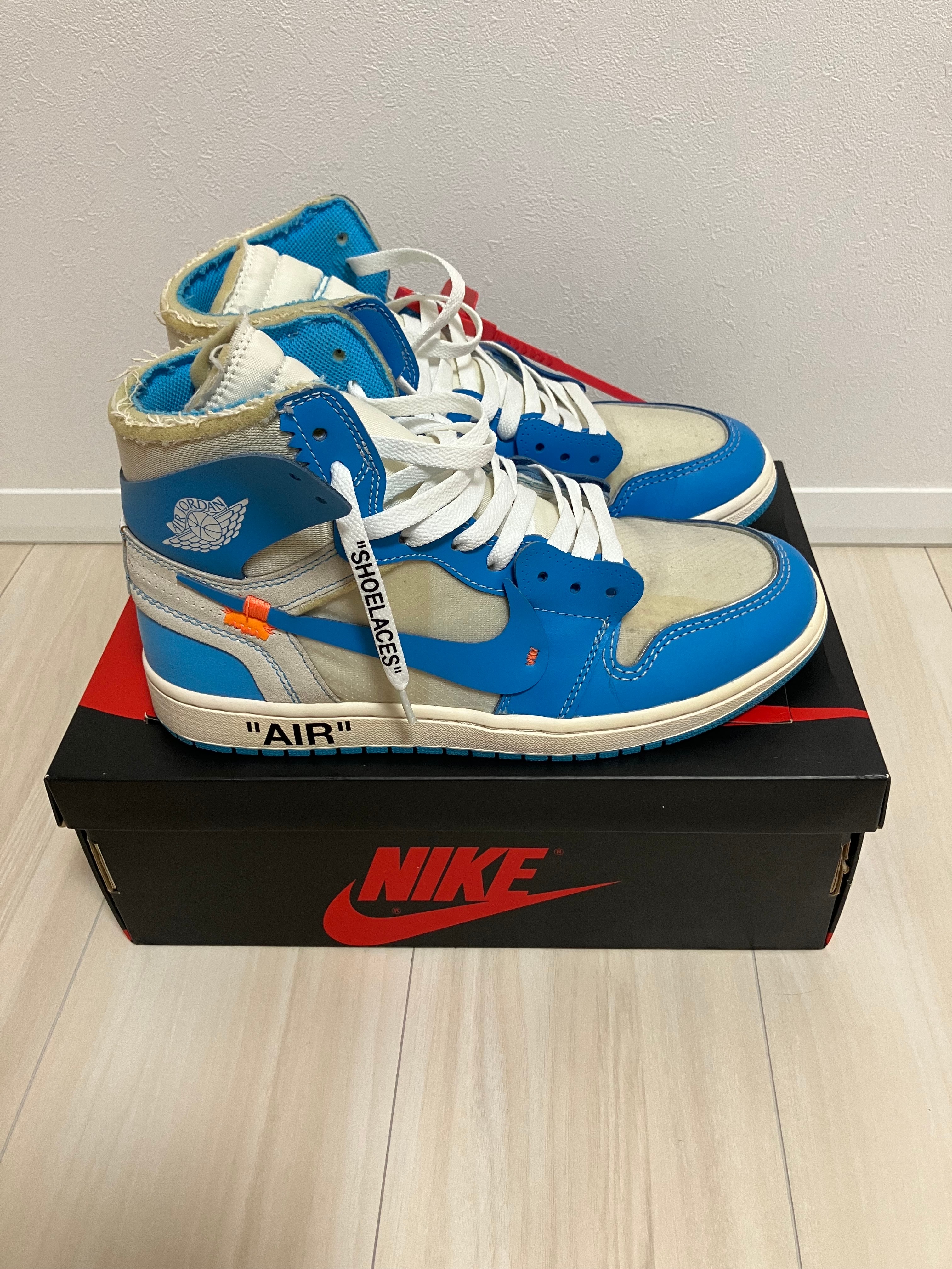 Off-White × Nike Air Jordan 1 High UNC "White/Dark Powder Blue"