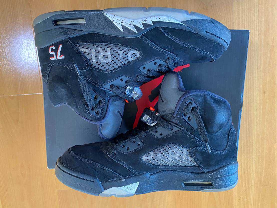 NIKE AIR JORDAN 5 PARIS SAINT-GERMAIN BLACK/CEMENT GREY