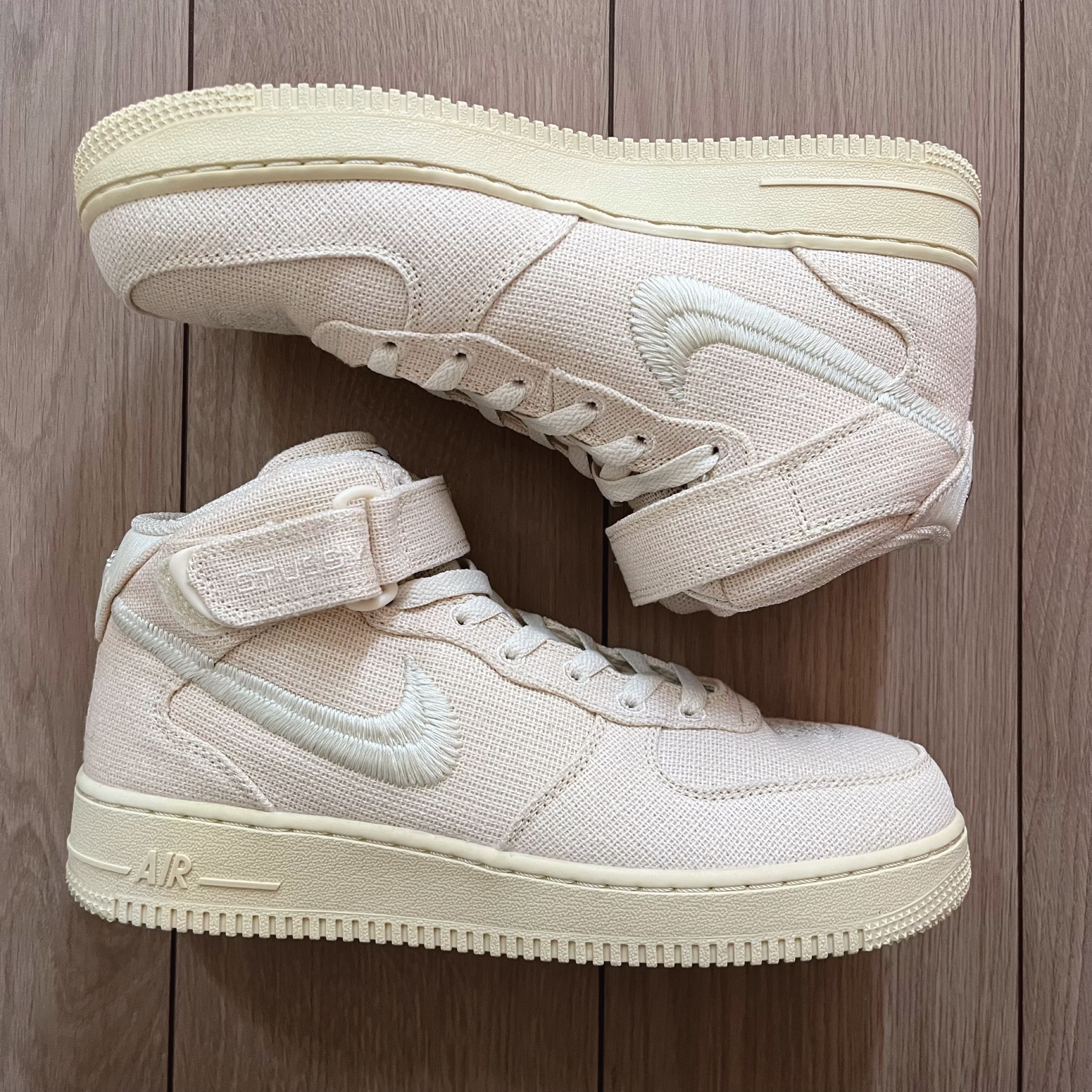 Stussy × Nike Air Force 1 Mid "Fossil Stone"