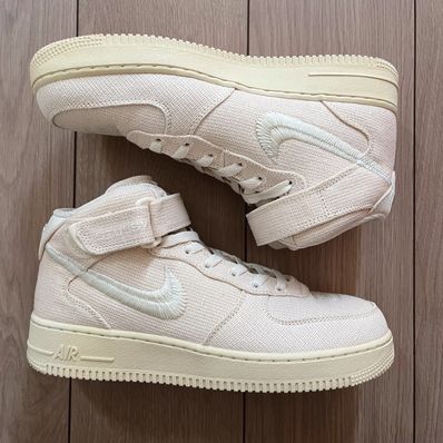 Stussy × Nike Air Force 1 Mid "Fossil Stone"