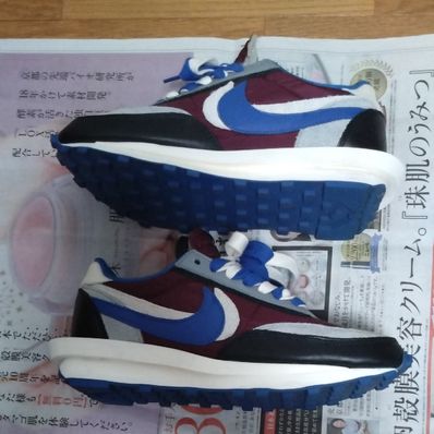 UNDERCOVER × sacai × Nike LD Waffle "Night Maroon/Pale Ivory-Ground Grey-Team Royal"