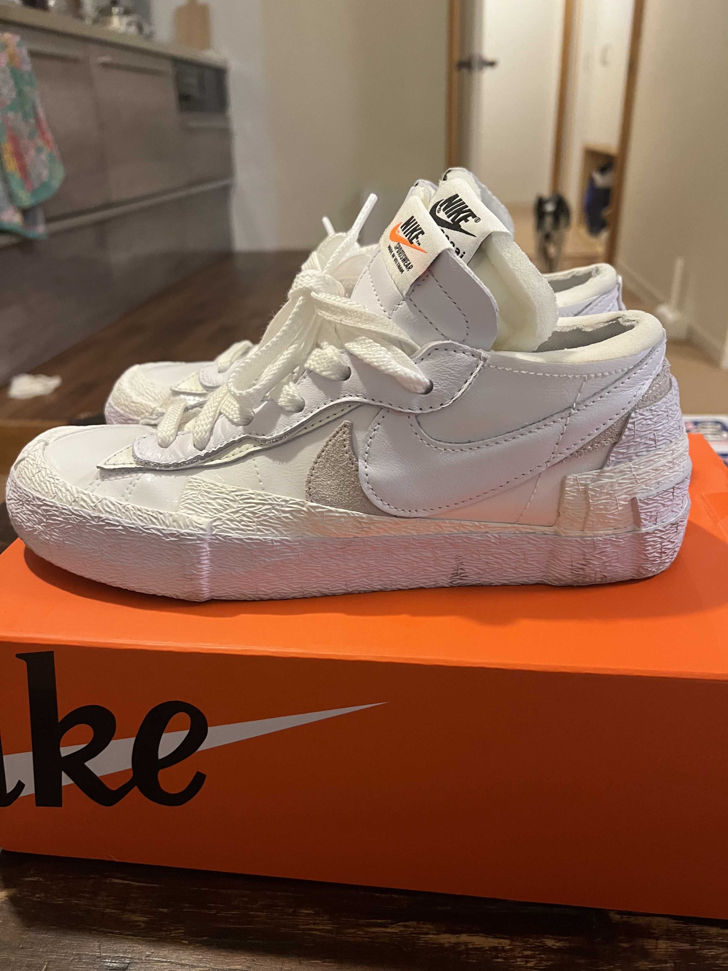 sacai × Nike Blazer Low "White Patent Leather"