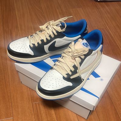 Travis Scott × fragment design × Nike Air Jordan 1 Low OG SP "Military Blue"