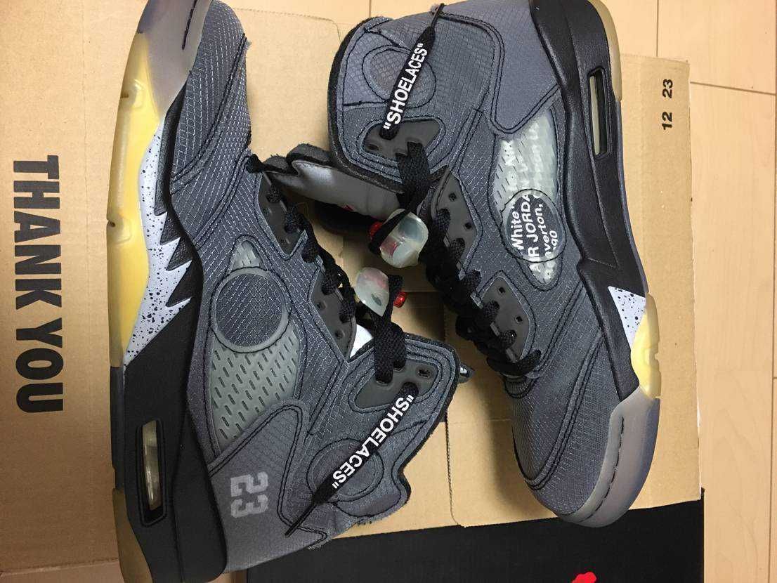 Off-White × Nike Air Jordan 5 "Black/Muslin/Fire Red"