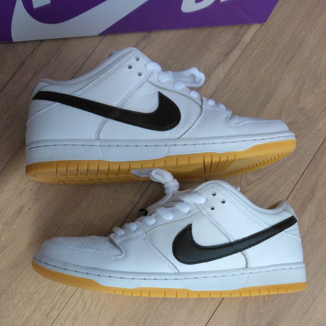 Nike SB Dunk Low Pro "White/Black-White-Gum Light Brown"