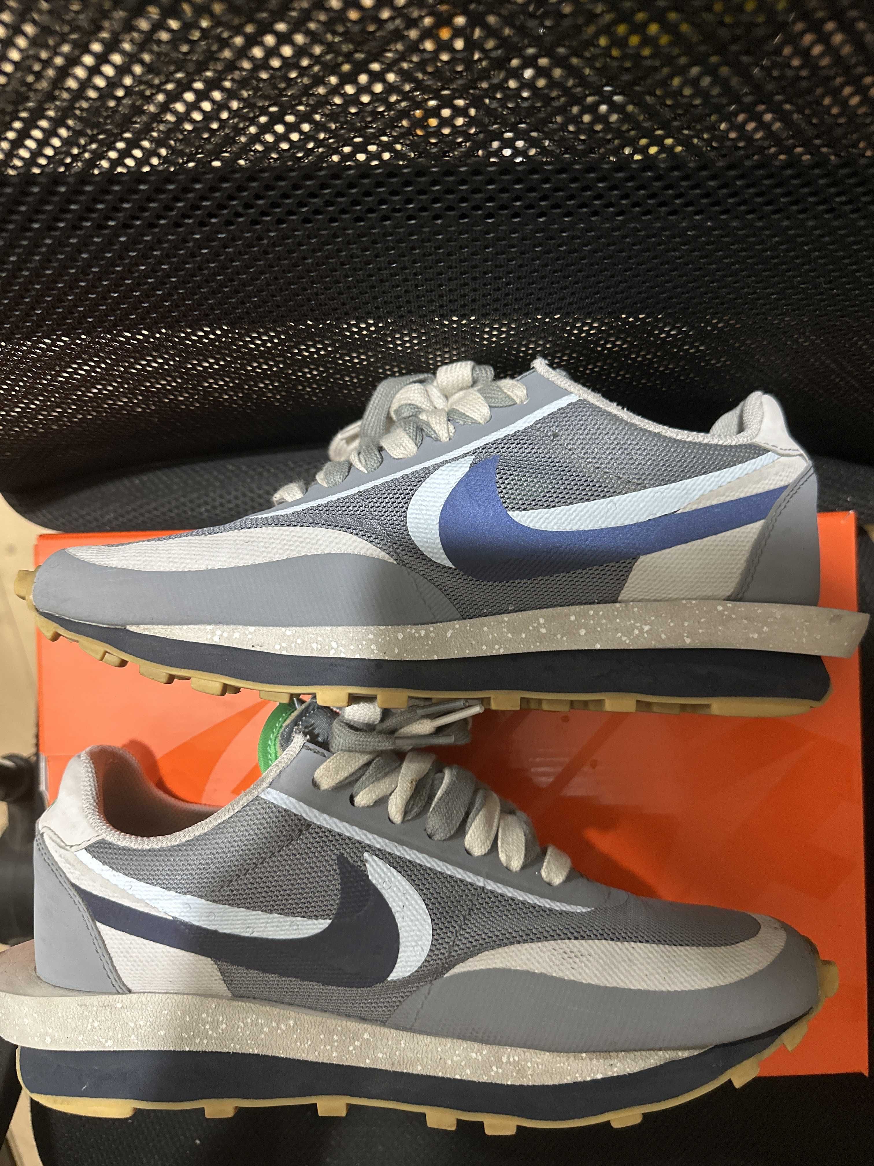 CLOT × Sacai × Nike LD Waffle "Grey Obsidian/Cool Grey"