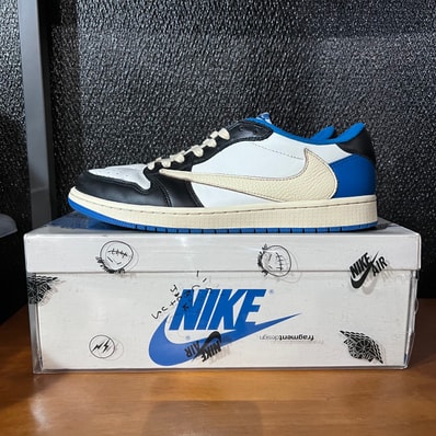 Travis Scott × fragment design × Nike Air Jordan 1 Low OG SP "Military Blue"