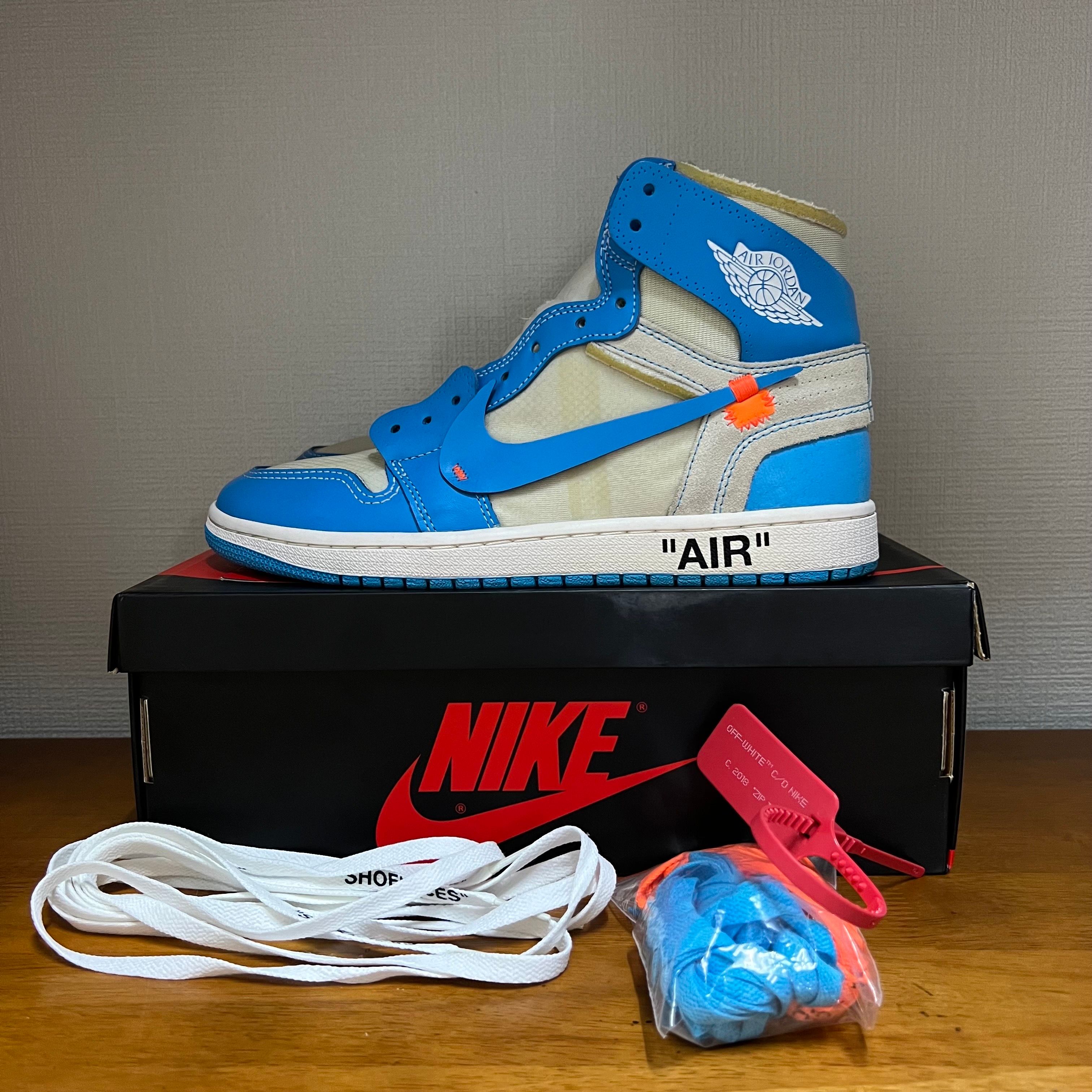Off-White × Nike Air Jordan 1 High UNC "White/Dark Powder Blue"