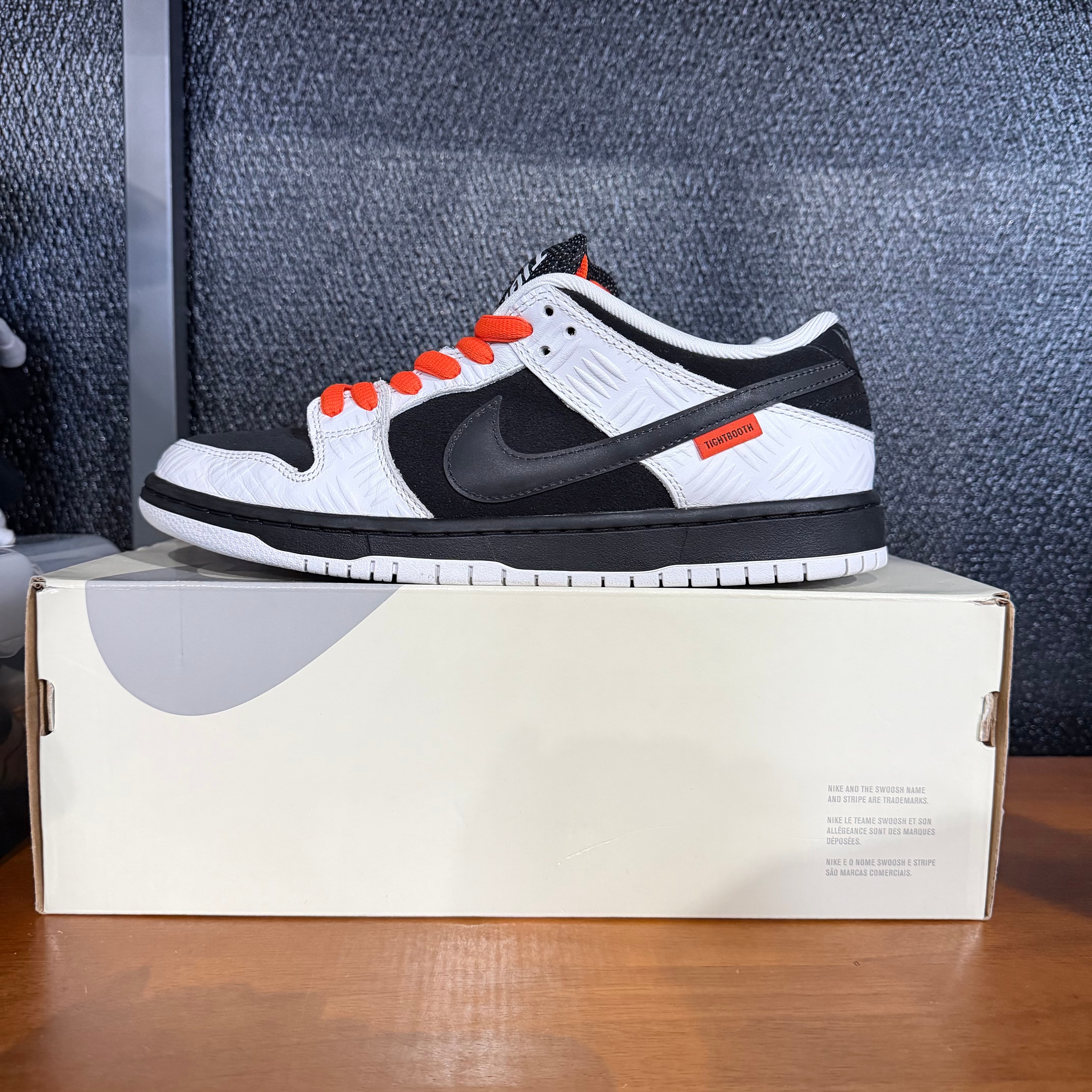 TIGHTBOOTH × Nike SB Dunk Low Pro QS "Black and White"