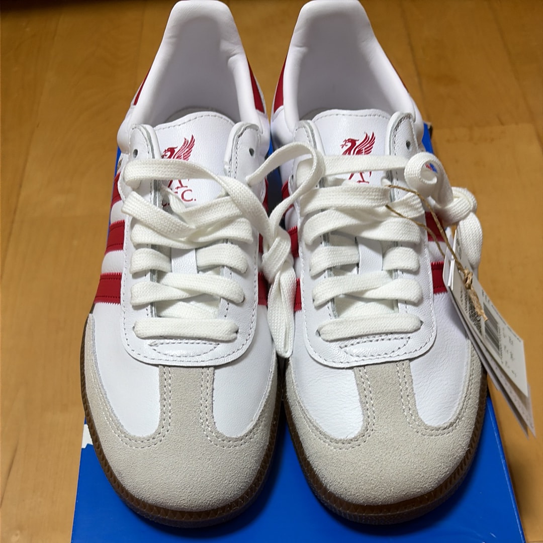 Liverpool FC × adidas Samba "Cloud White/Strawberry Red/Gum"
