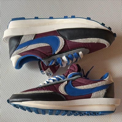 UNDERCOVER × sacai × Nike LD Waffle "Night Maroon/Pale Ivory-Ground Grey-Team Royal"