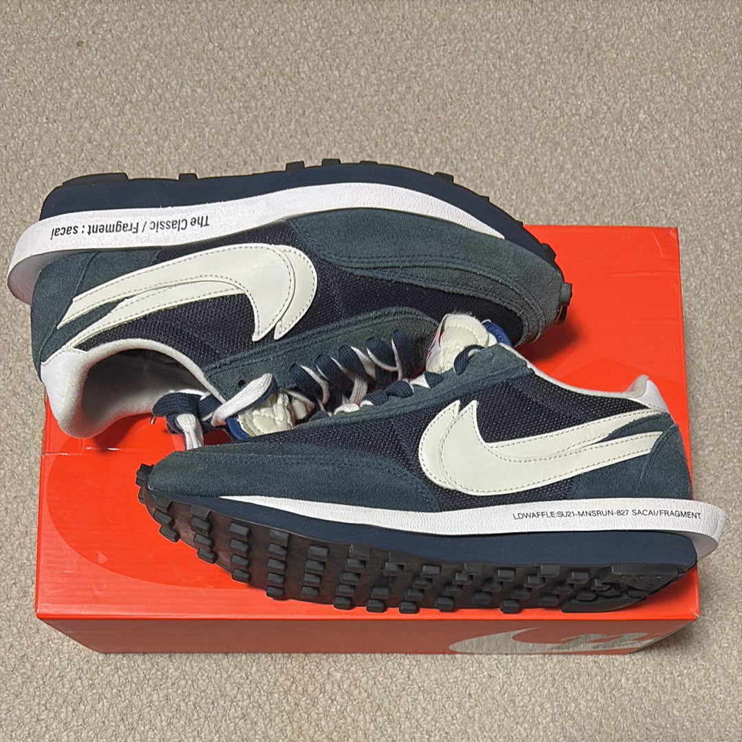 fragment design × sacai × Nike LD Waffle "Blackended Blue"