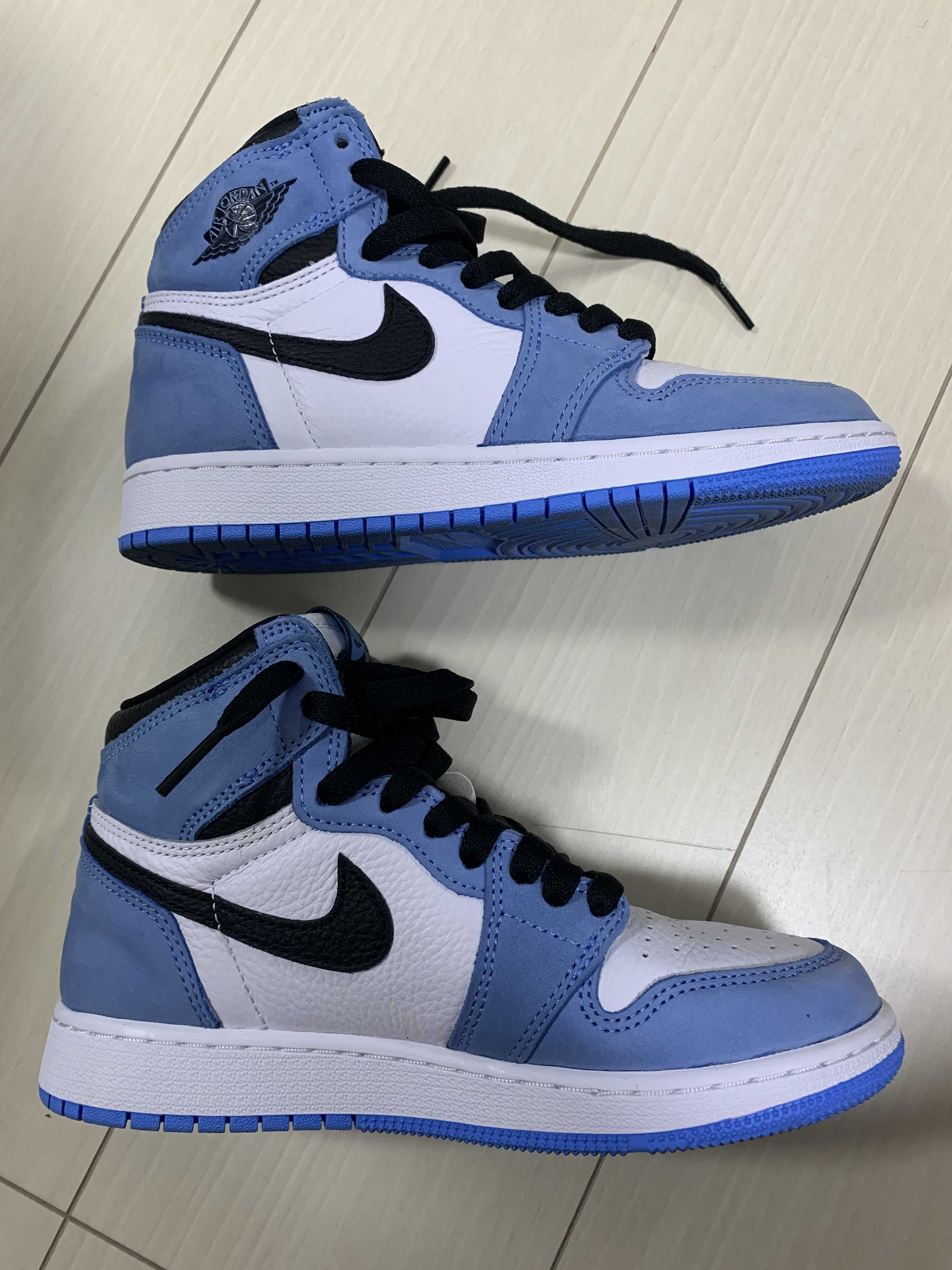 Nike GS Air Jordan 1 High "White/University Blue/Black"