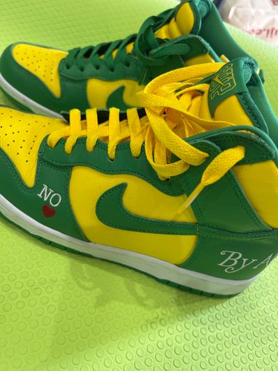 Supreme × Nike SB Dunk High By Any Means "Brazil"