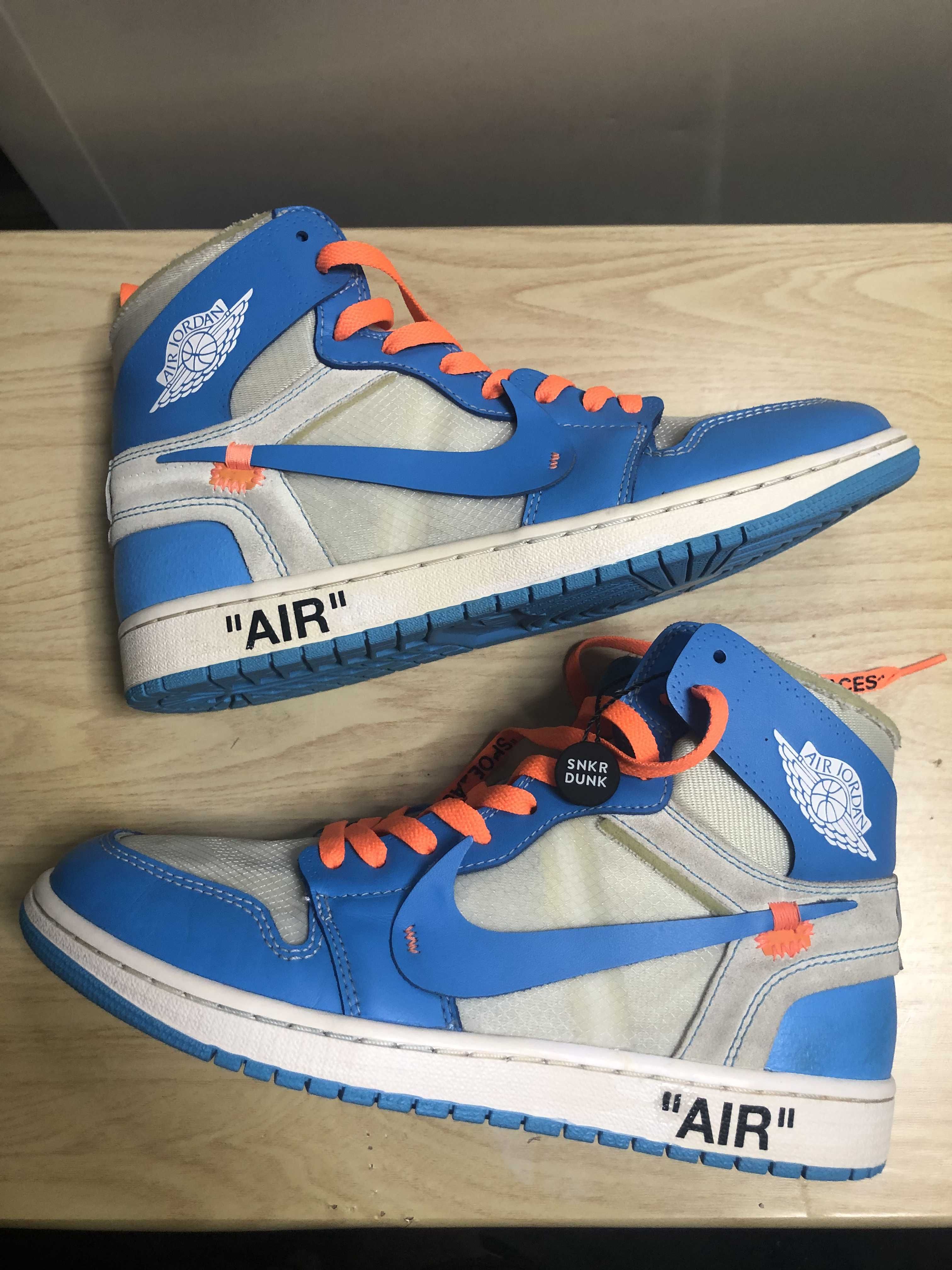 Off-White × Nike Air Jordan 1 High UNC "White/Dark Powder Blue"