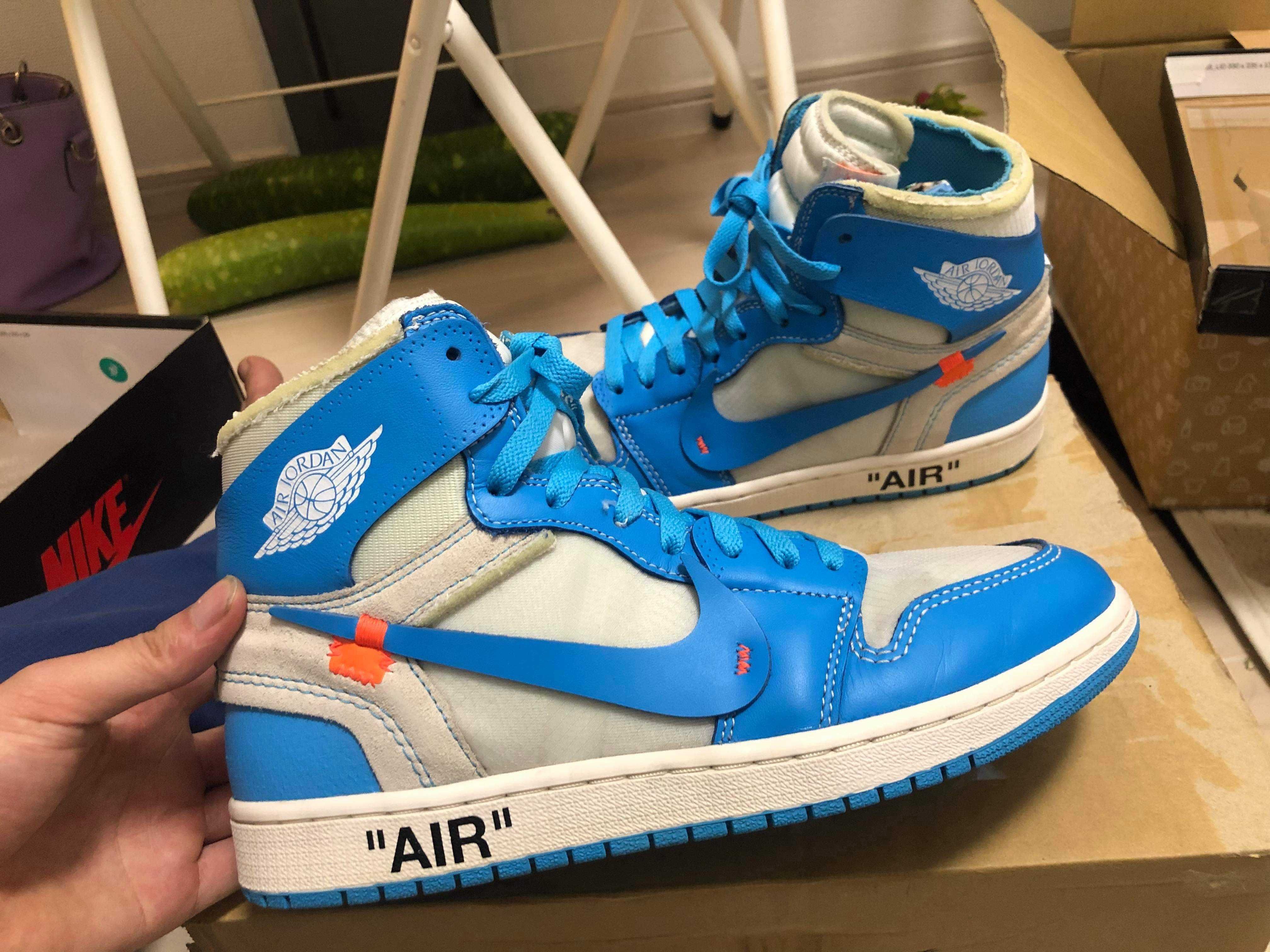 Off-White × Nike Air Jordan 1 High UNC "White/Dark Powder Blue"