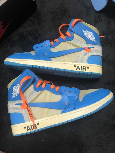 Off-White × Nike Air Jordan 1 High UNC "White/Dark Powder Blue"