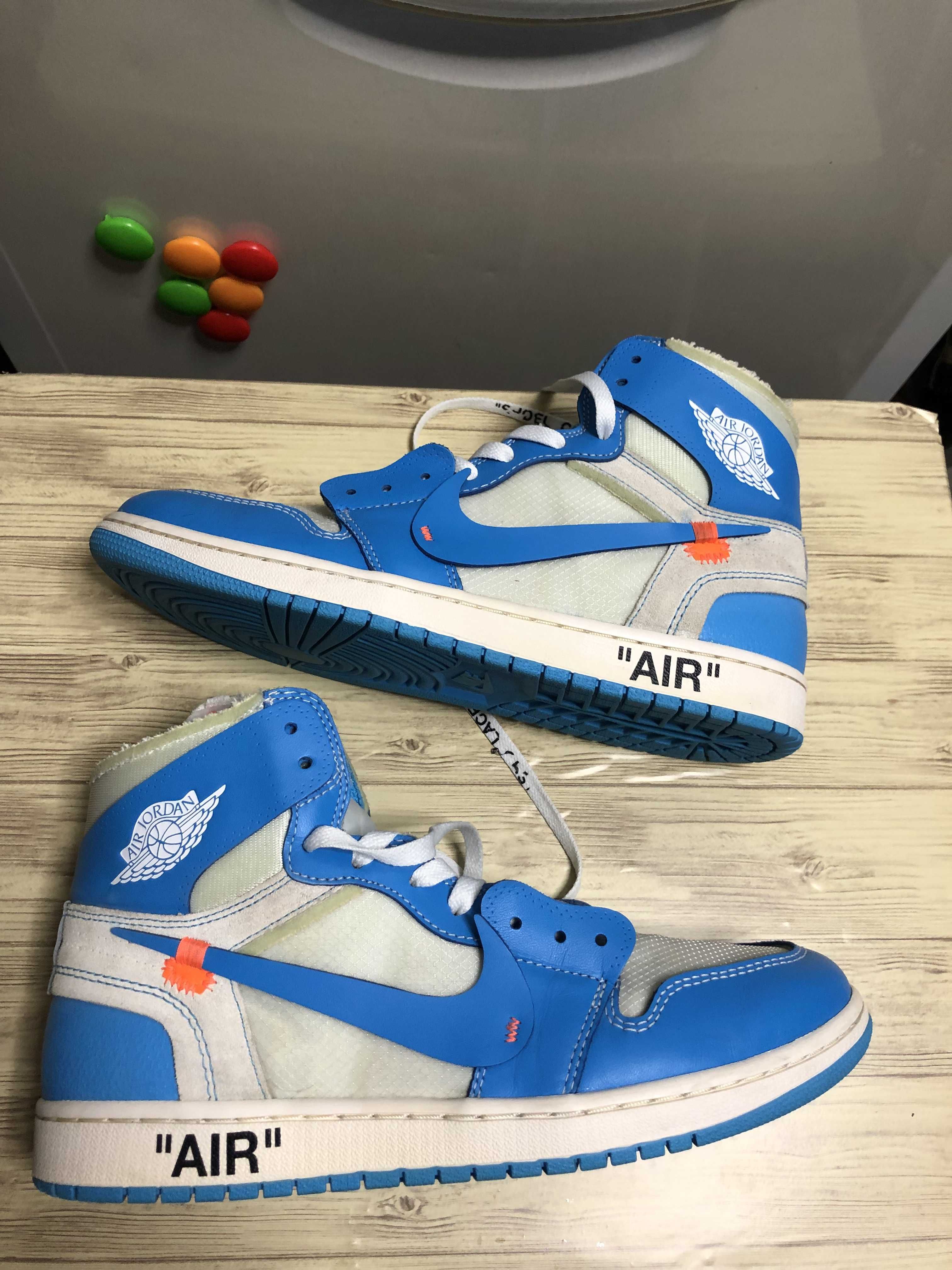 Off-White × Nike Air Jordan 1 High UNC "White/Dark Powder Blue"