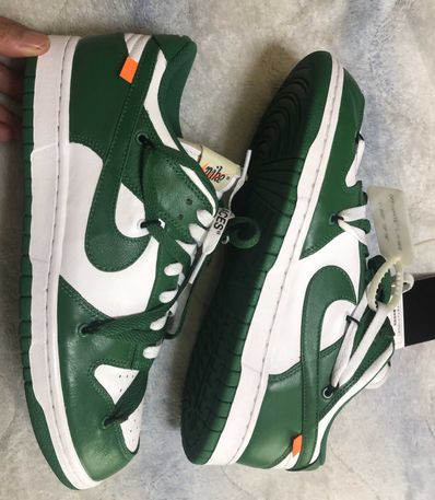 Off-White × Nike Dunk Low "White/Pine Green"