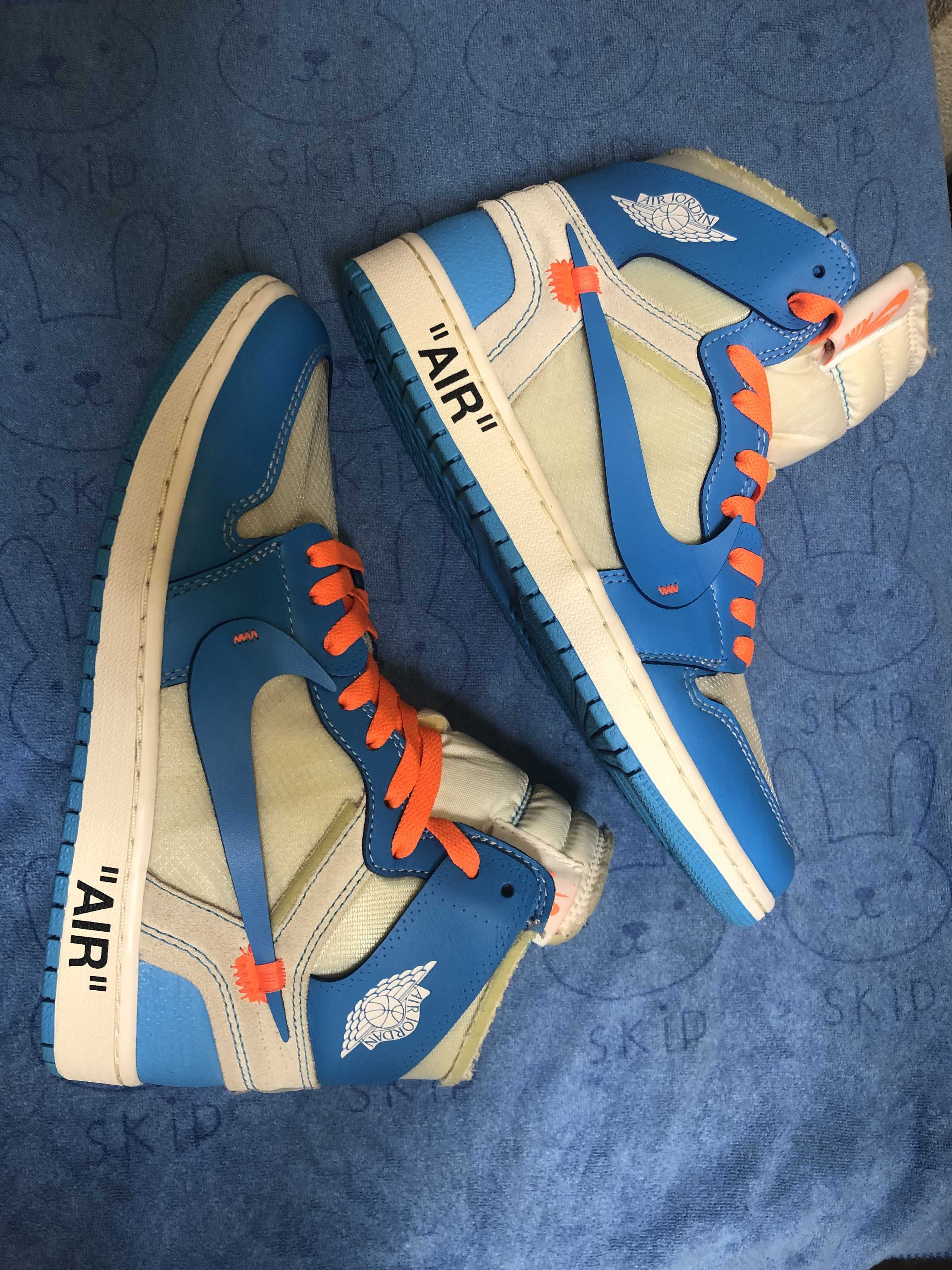 Off-White × Nike Air Jordan 1 High UNC "White/Dark Powder Blue"
