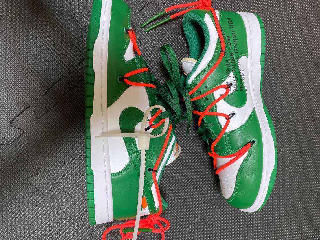 Off-White × Nike Dunk Low "White/Pine Green"