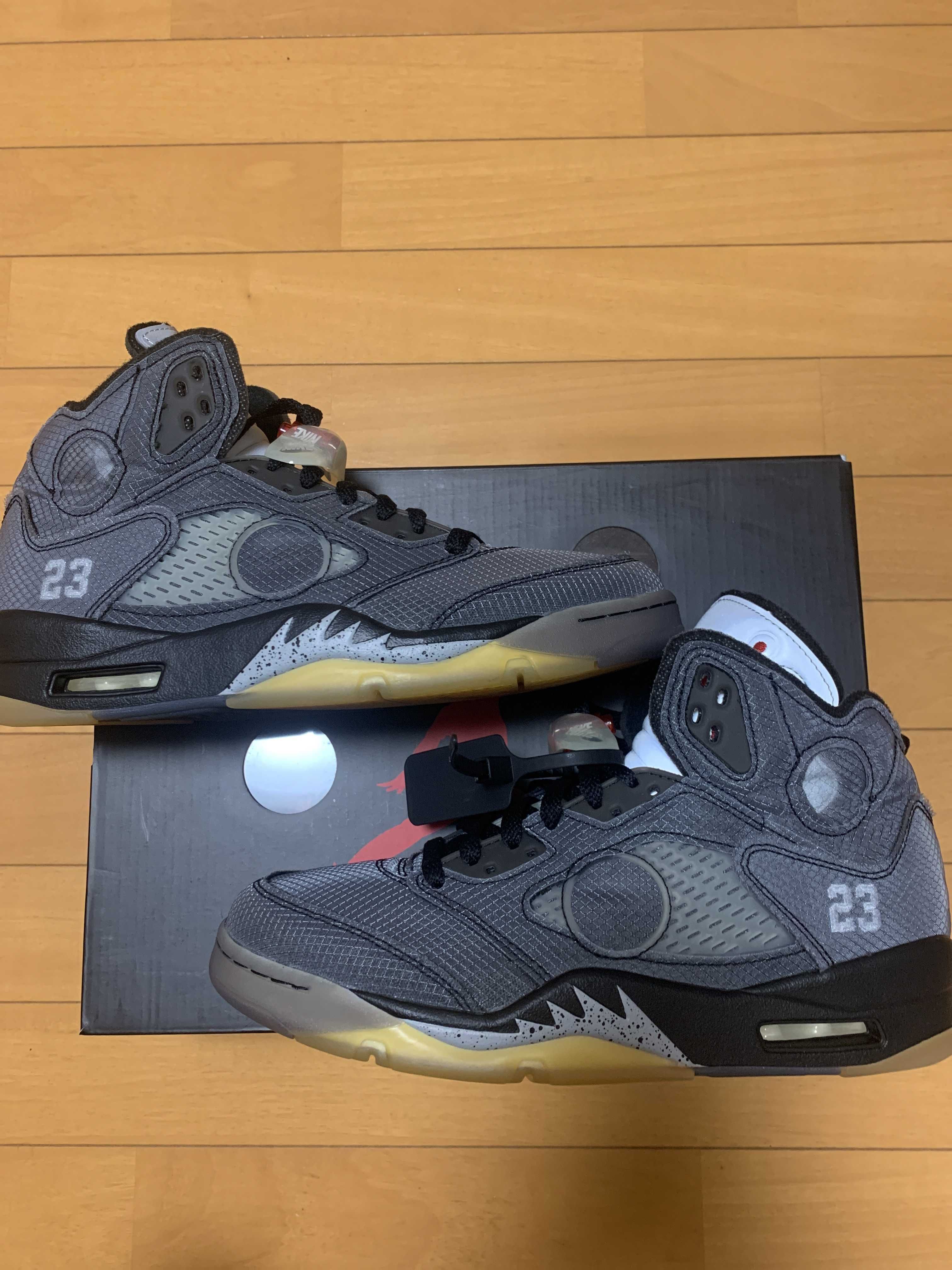 Off-White × Nike Air Jordan 5 "Black/Muslin/Fire Red"