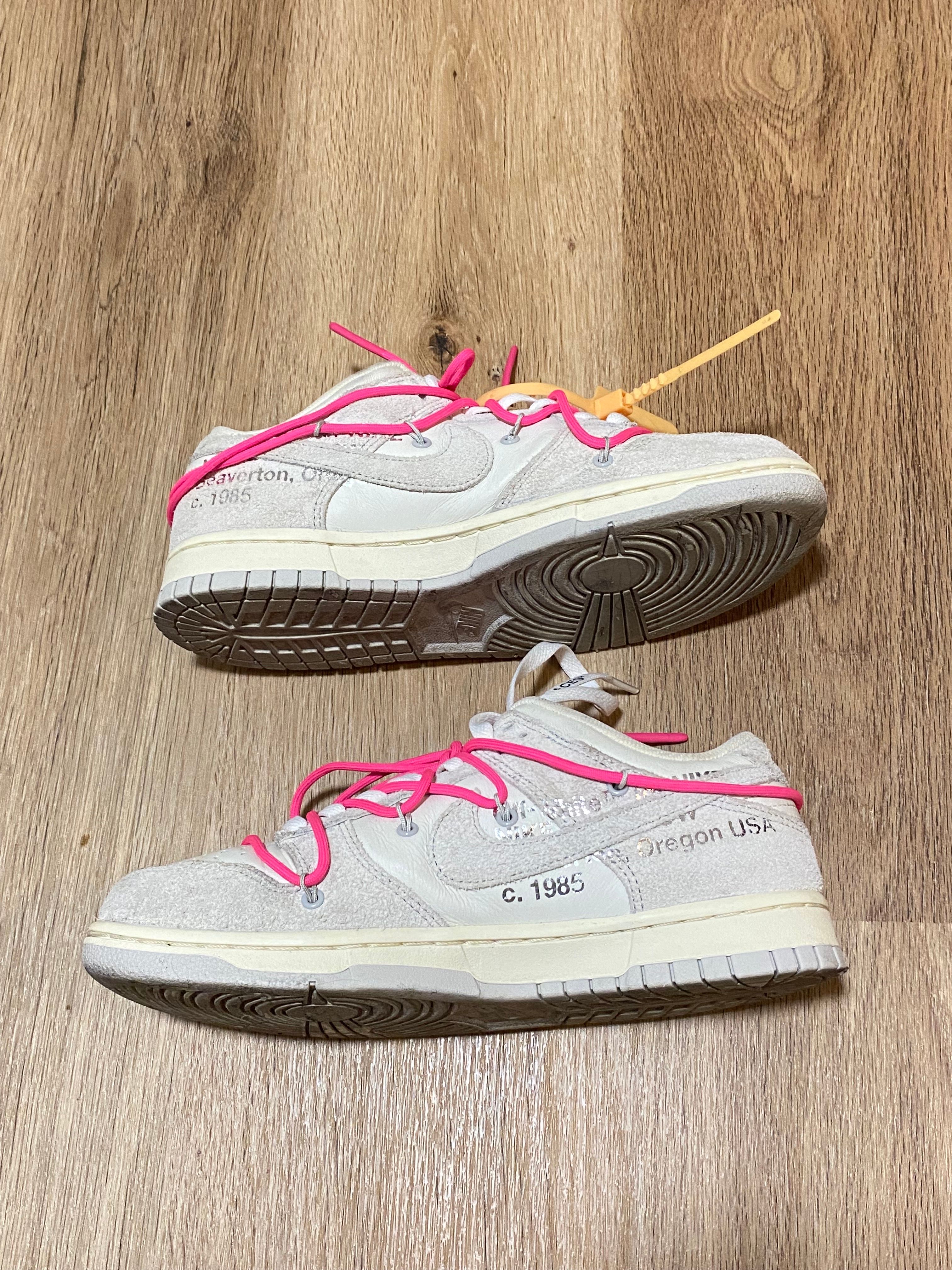 Off-White × Nike Dunk Low "Sail/Neutral Gray/Hyper Pink"
