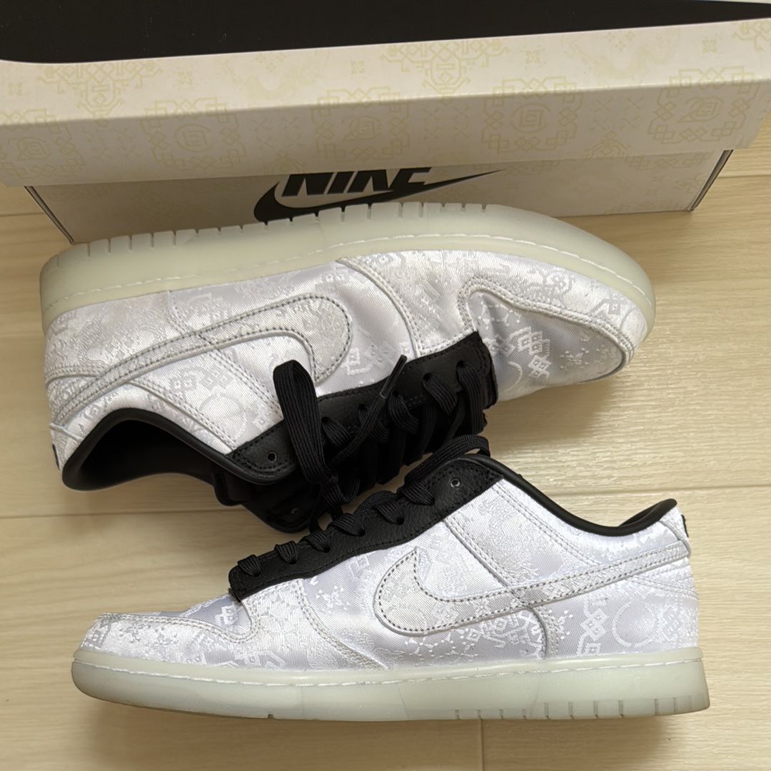 CLOT × Fragment × Nike Dunk Low "Black and White"