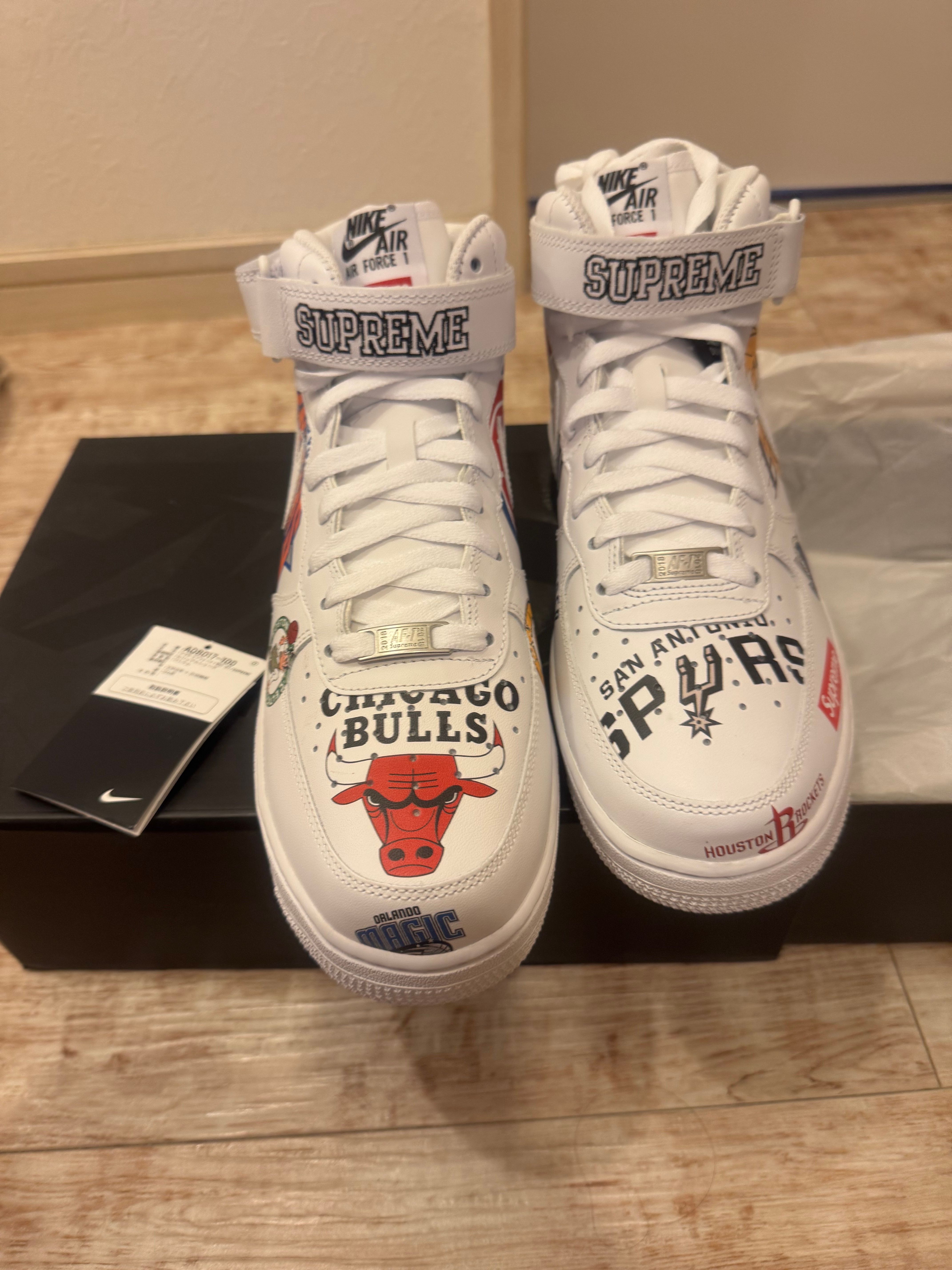 Supreme × NBA × Nike Air Force 1 Mid '07 "White"