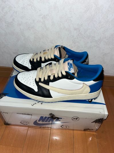 Travis Scott × fragment design × Nike Air Jordan 1 Low OG SP "Military Blue"