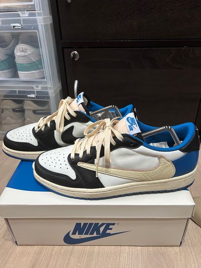 Travis Scott × fragment design × Nike Air Jordan 1 Low OG SP "Military Blue"