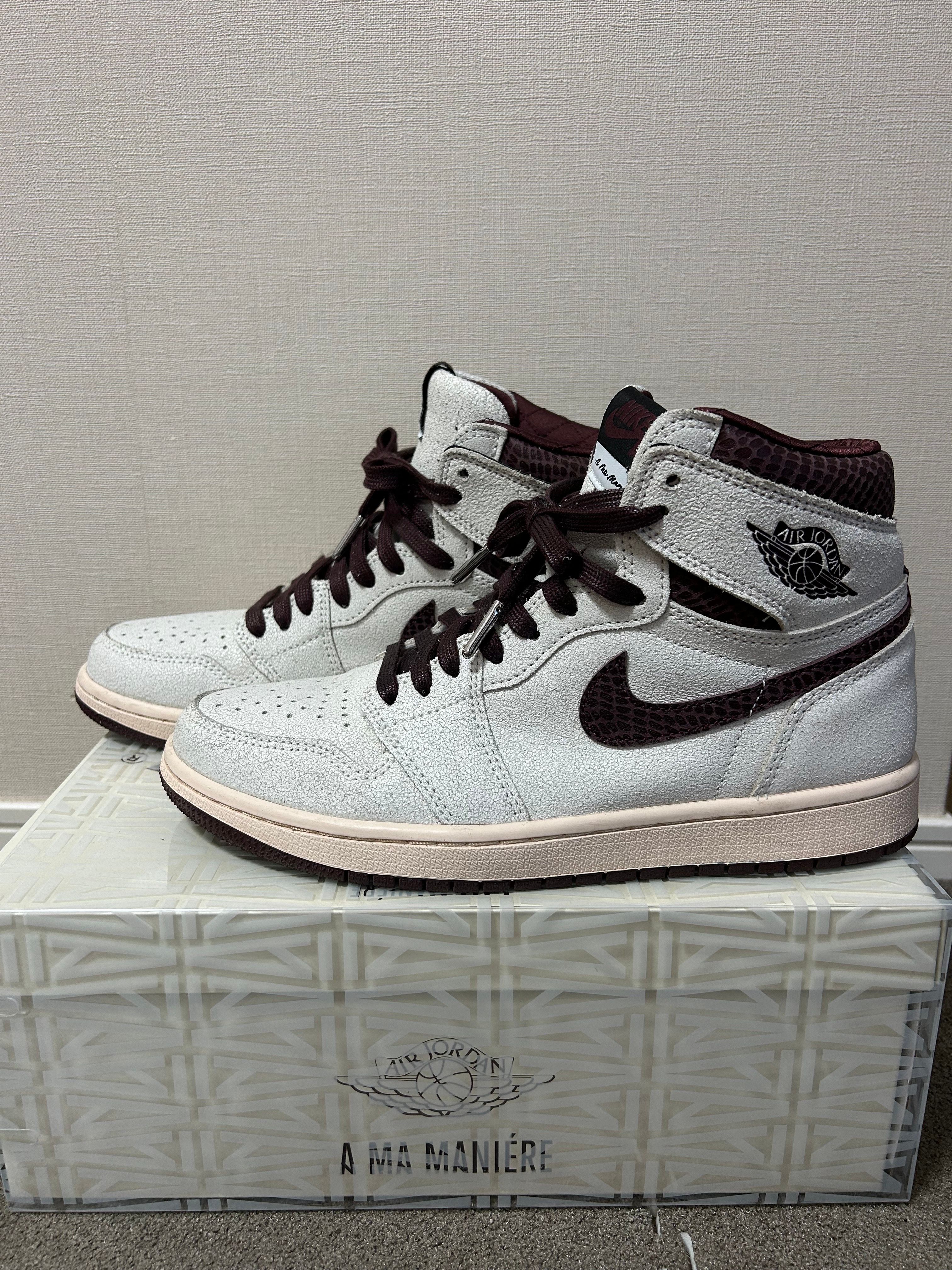 A Ma Maniere × Nike Air Jordan 1 Retro High OG "Sail and Burgundy"