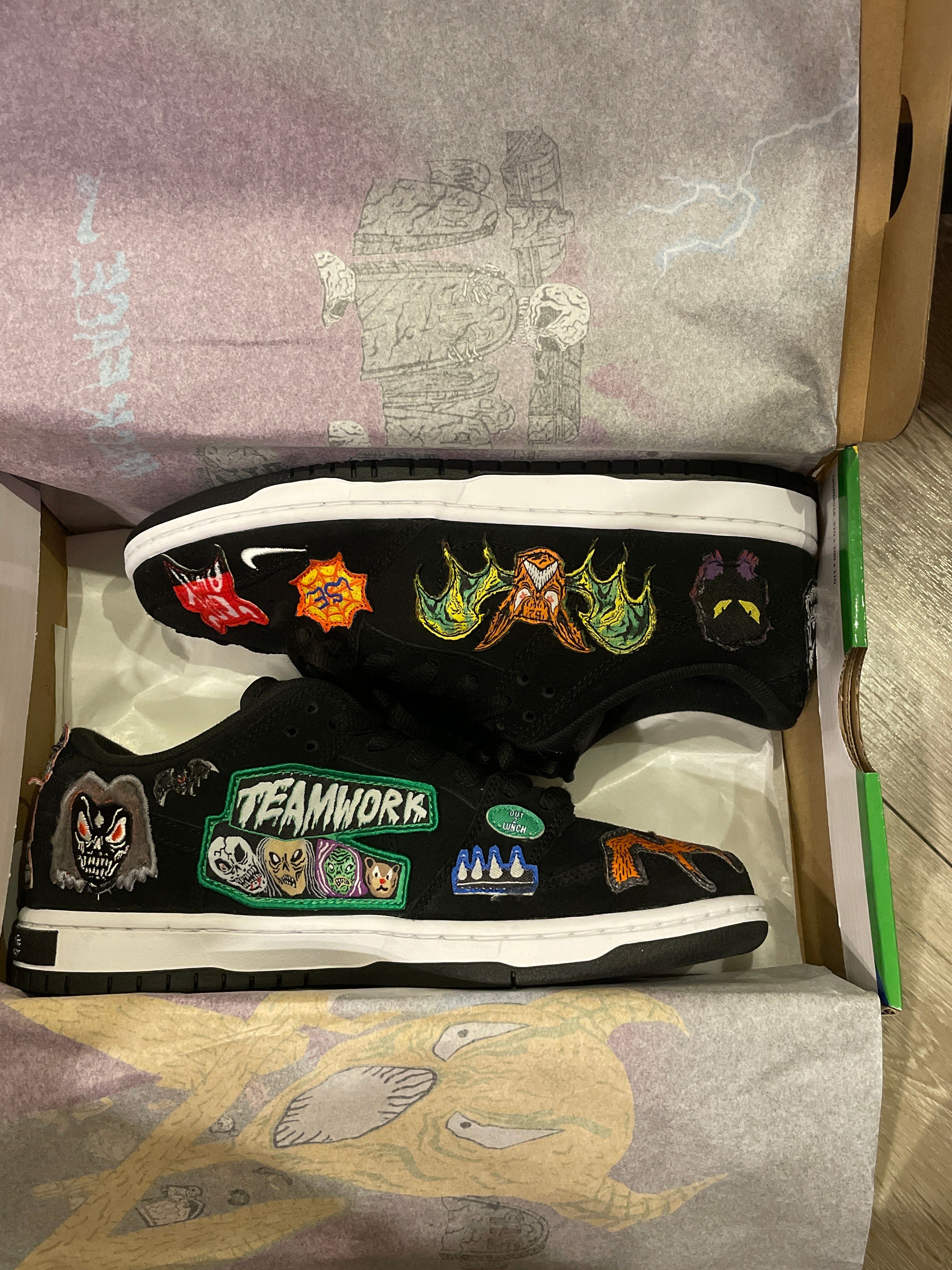 Neck face × Nike SB Dunk Low "Black/White/Multi Color"