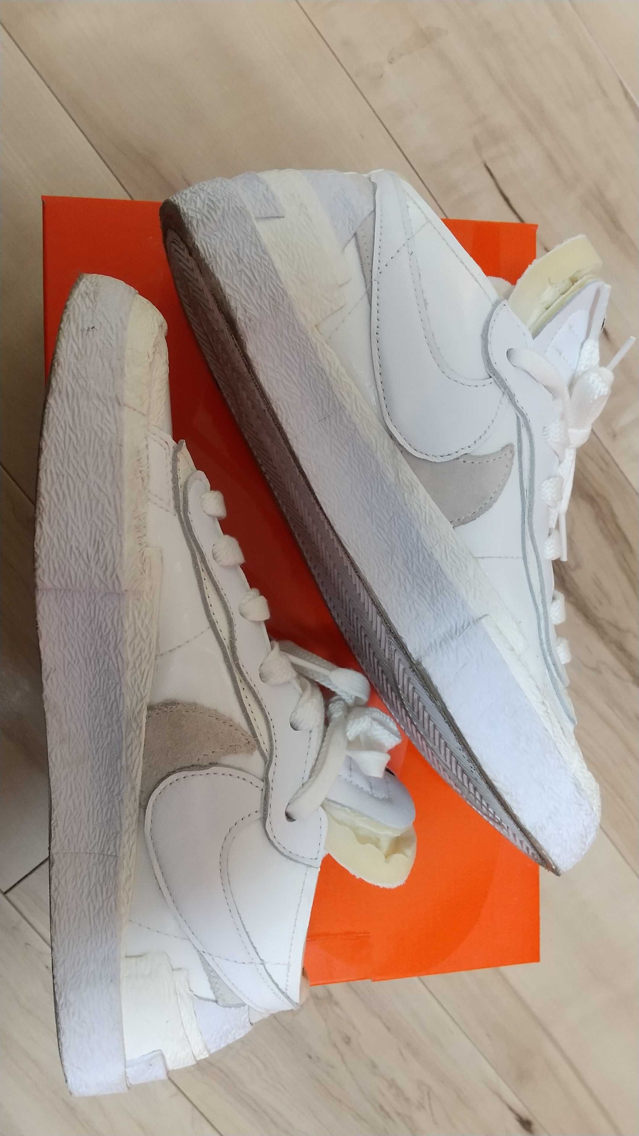 sacai × Nike Blazer Low "White Patent Leather"
