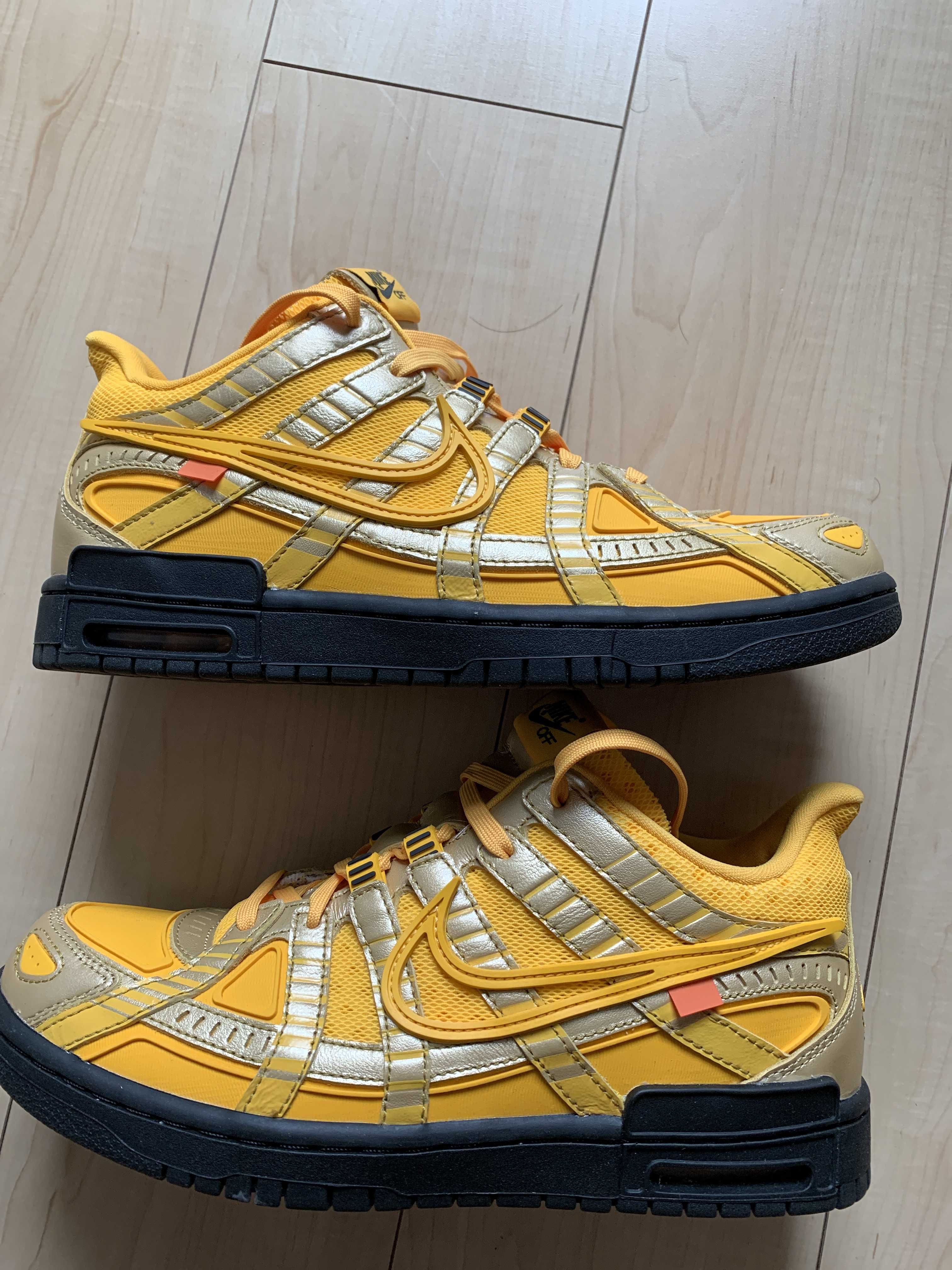 Off-White × Nike Air Rubber Dunk "University Gold" 