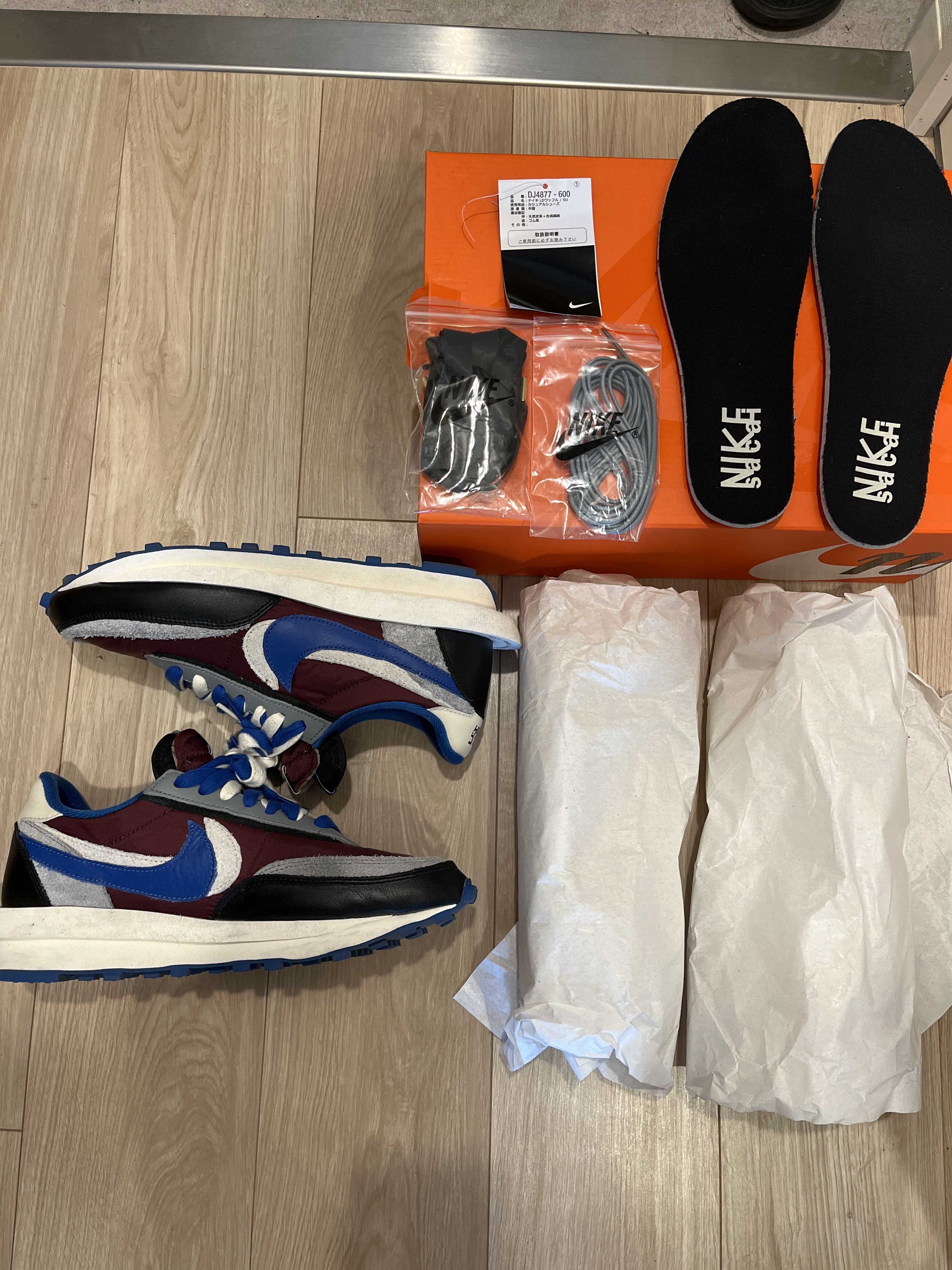 UNDERCOVER × sacai × Nike LD Waffle "Night Maroon/Pale Ivory-Ground Grey-Team Royal"