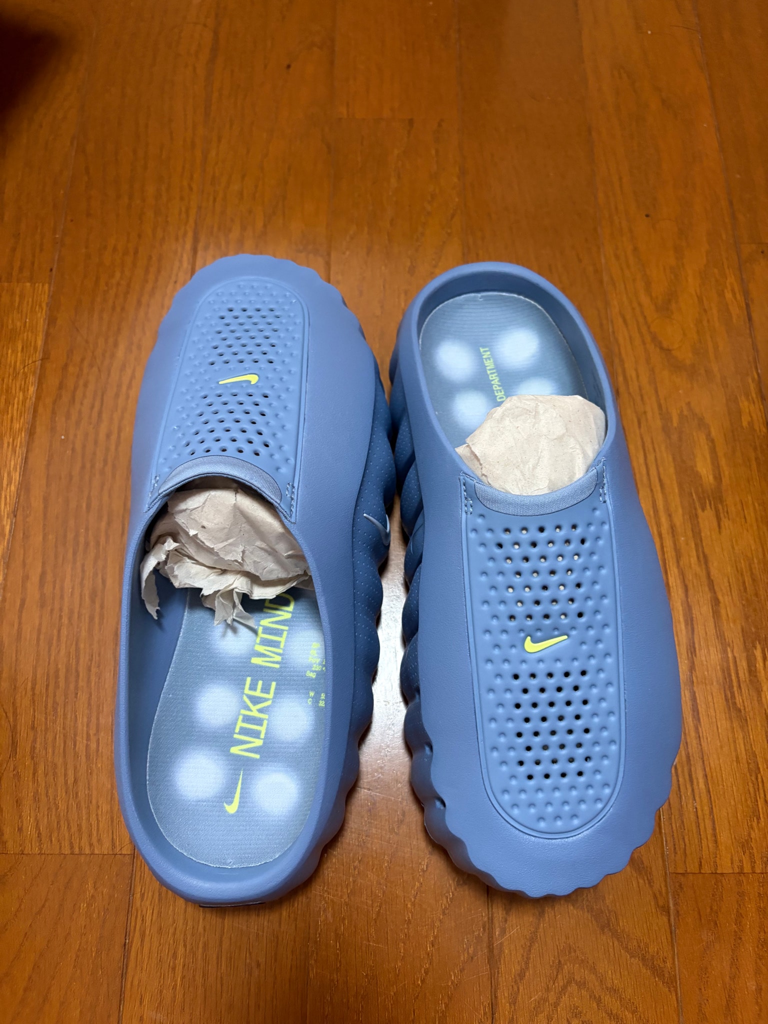 Nike Mind 001 Mules "Work Blue/Light Lemon Twist"