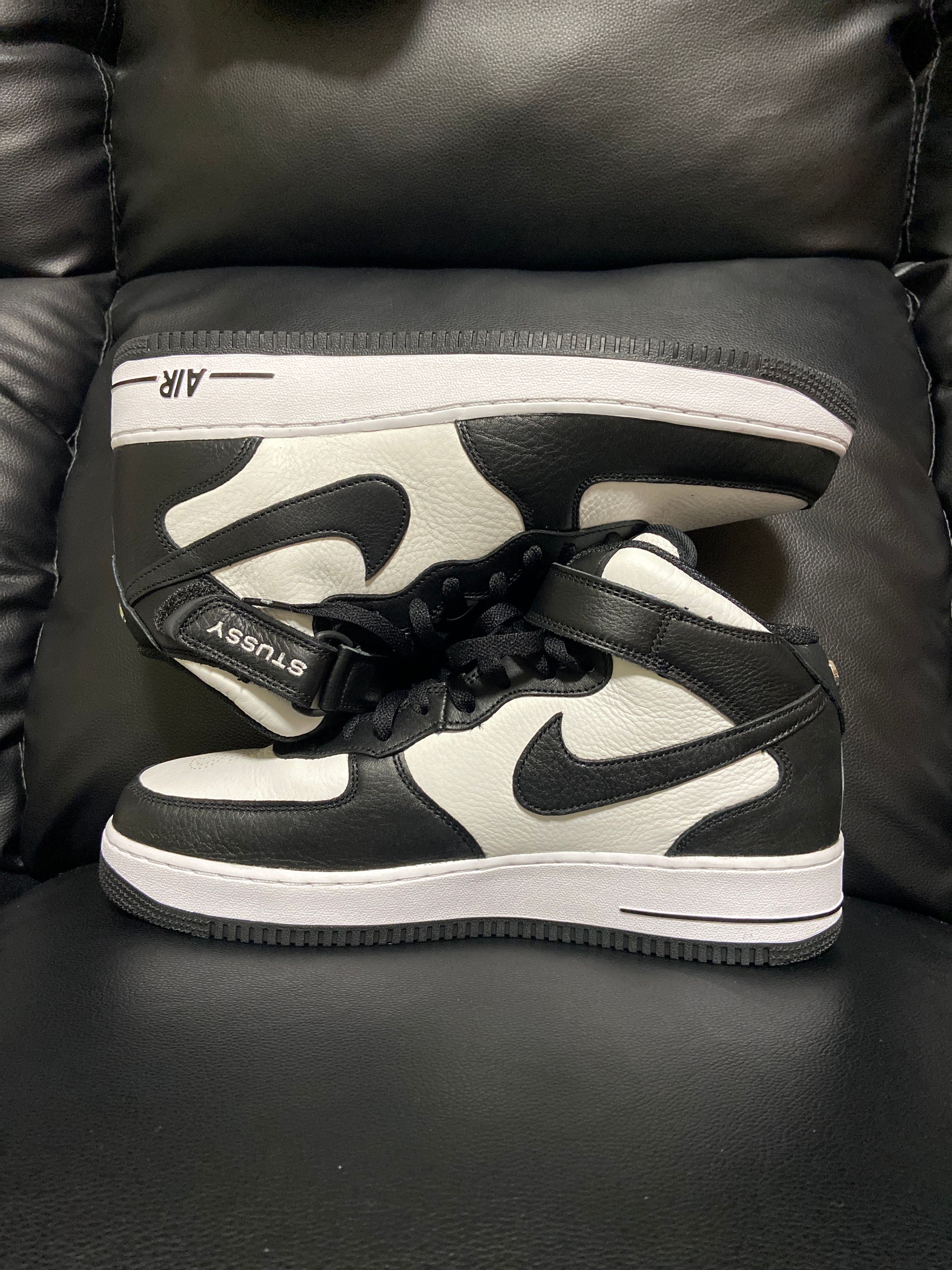 Stussy × Nike Air Force 1 Mid "Black and Light Bone"