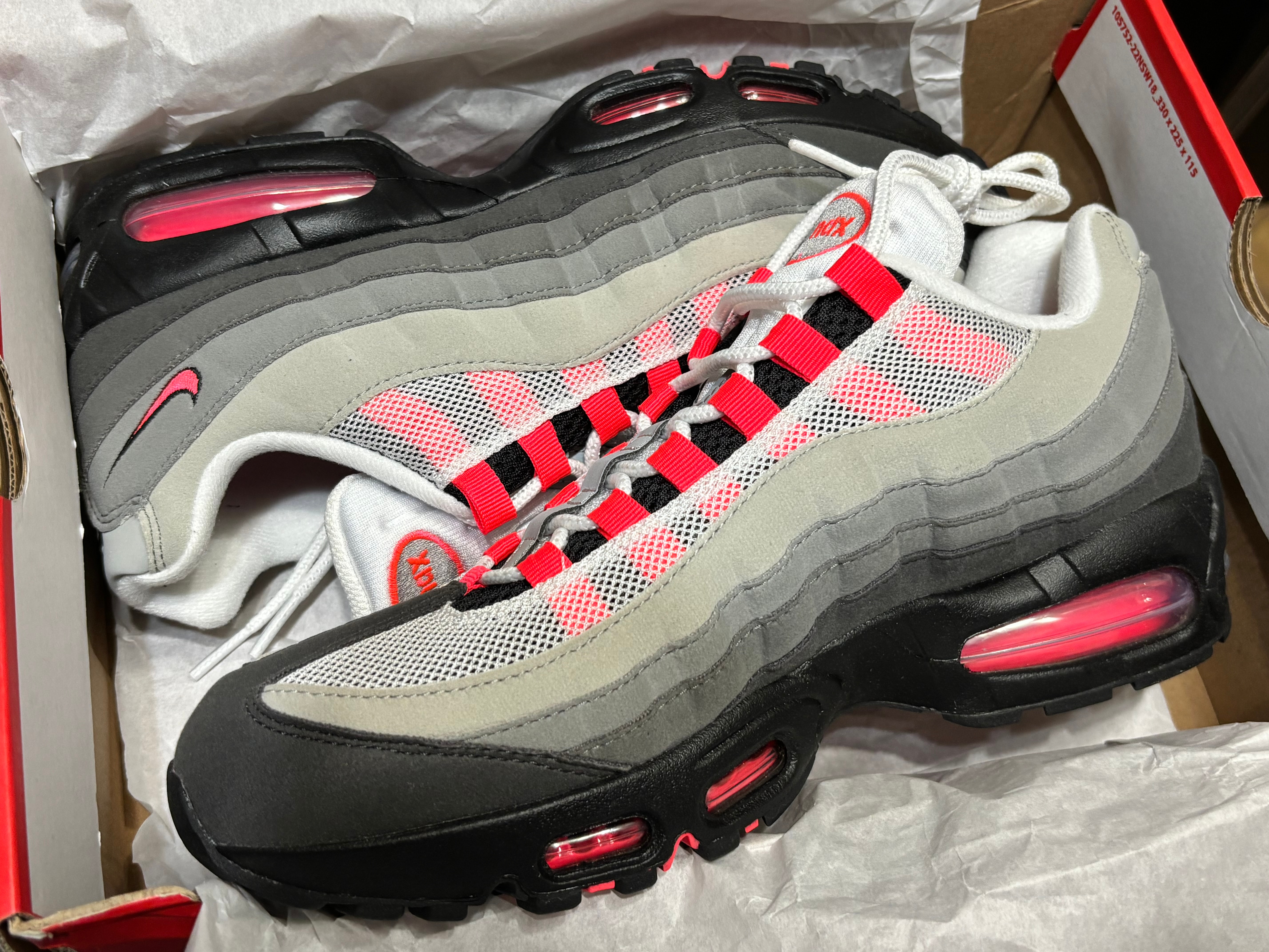 Nike Air Max 95 OG Big Bubble "Medium Ash/Solar Red"