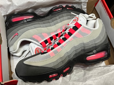 Nike Air Max 95 OG Big Bubble "Medium Ash/Solar Red"