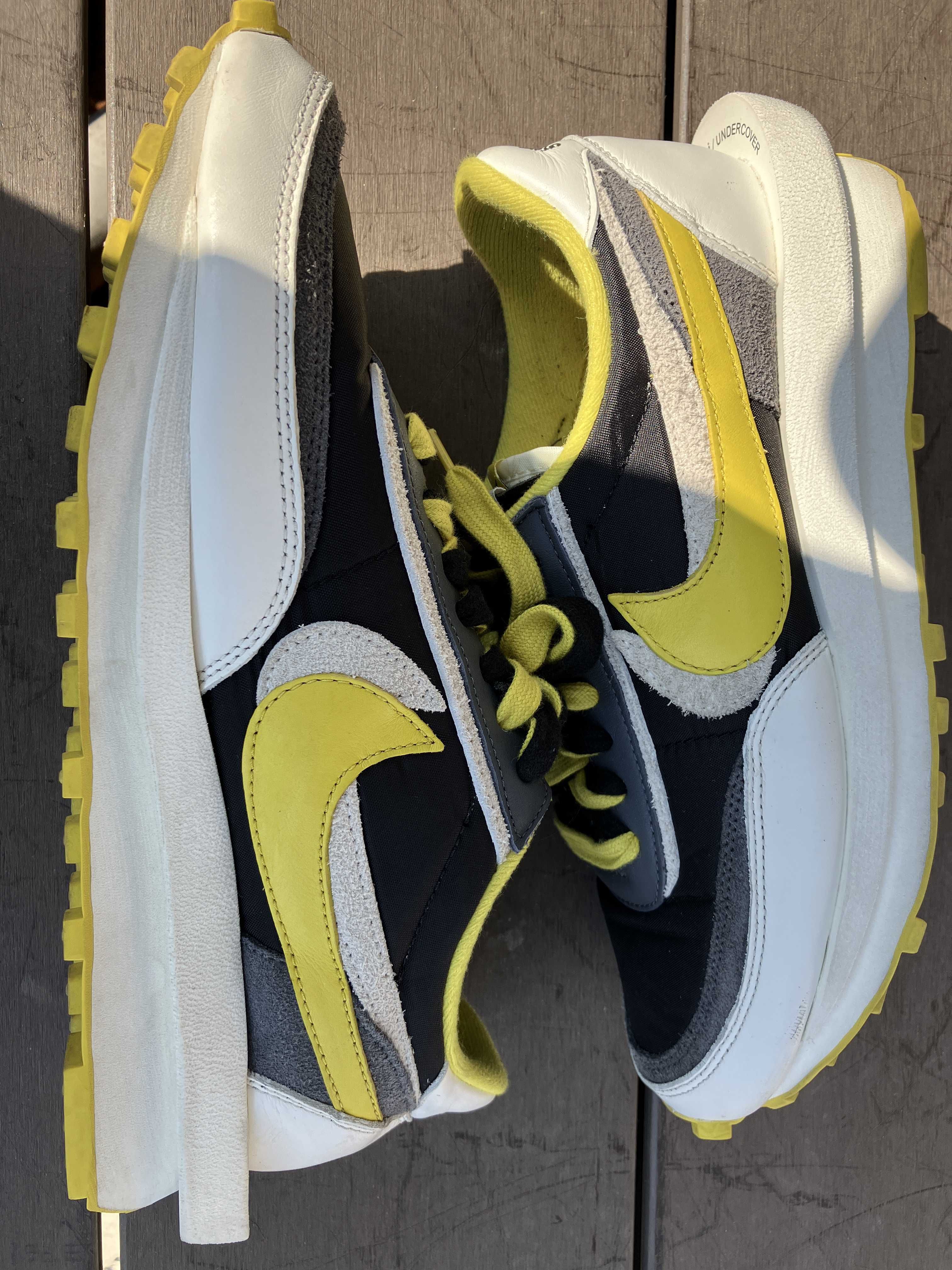 UNDERCOVER × sacai × Nike LD Waffle "Black/Sail-Dark Grey-Bright Citron"