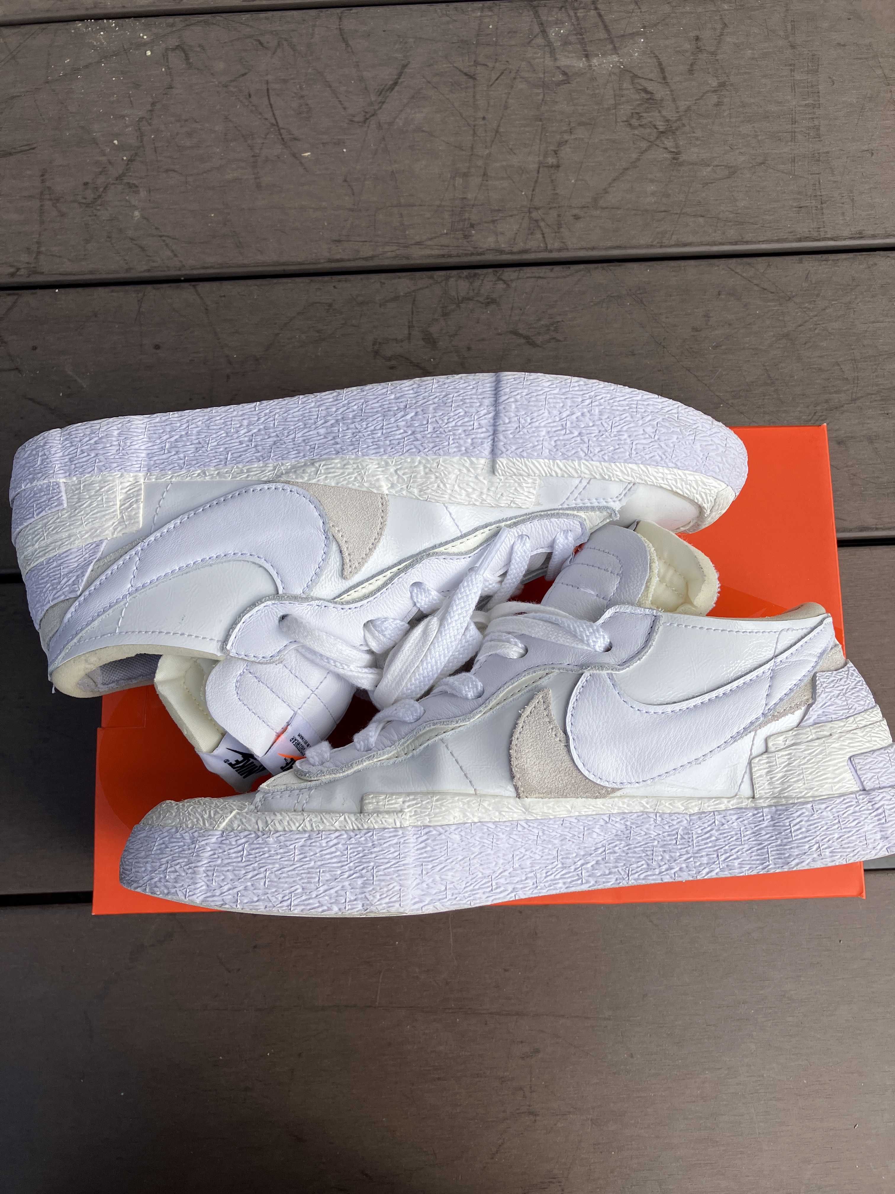 sacai × Nike Blazer Low "White Patent Leather"