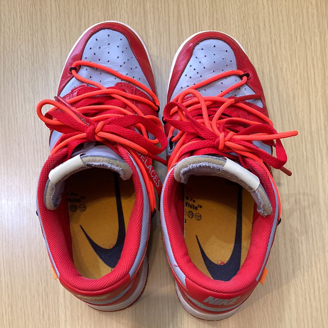 Off-White × Nike Dunk Low "University Red/Wolf Grey"