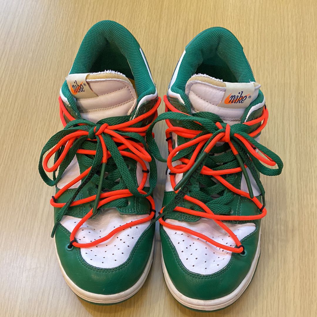 Off-White × Nike Dunk Low "White/Pine Green"