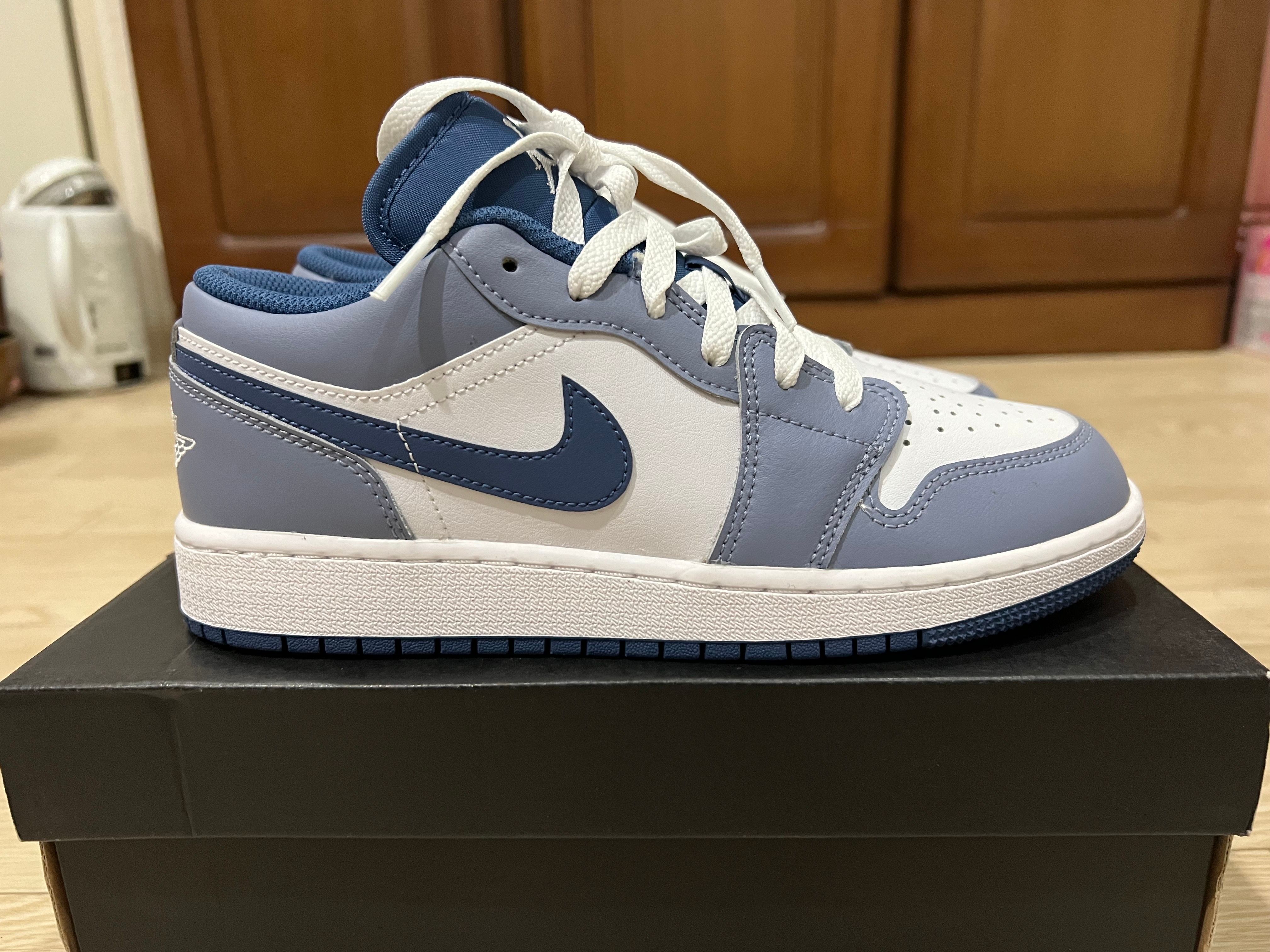 Nike GS Air Jordan 1 Low "White/Steel Blue"