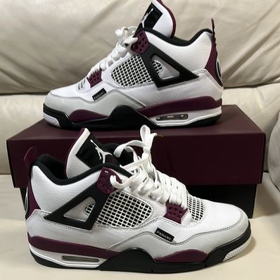 Paris Saint Germain ×Nike Air Jordan 4 Retro "White/Bordeaux/Neutral Gray"