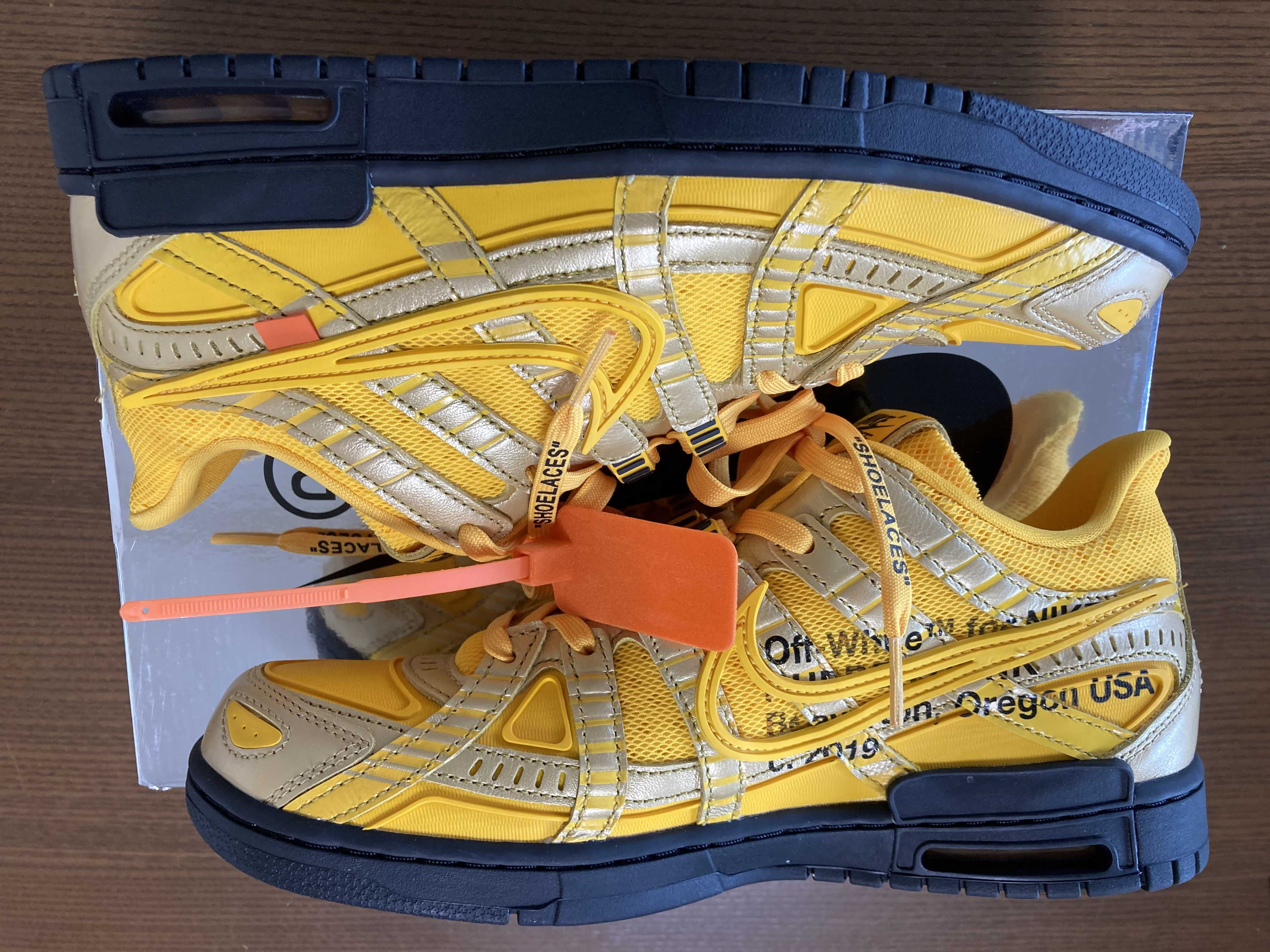 Off-White × Nike Air Rubber Dunk "University Gold" 