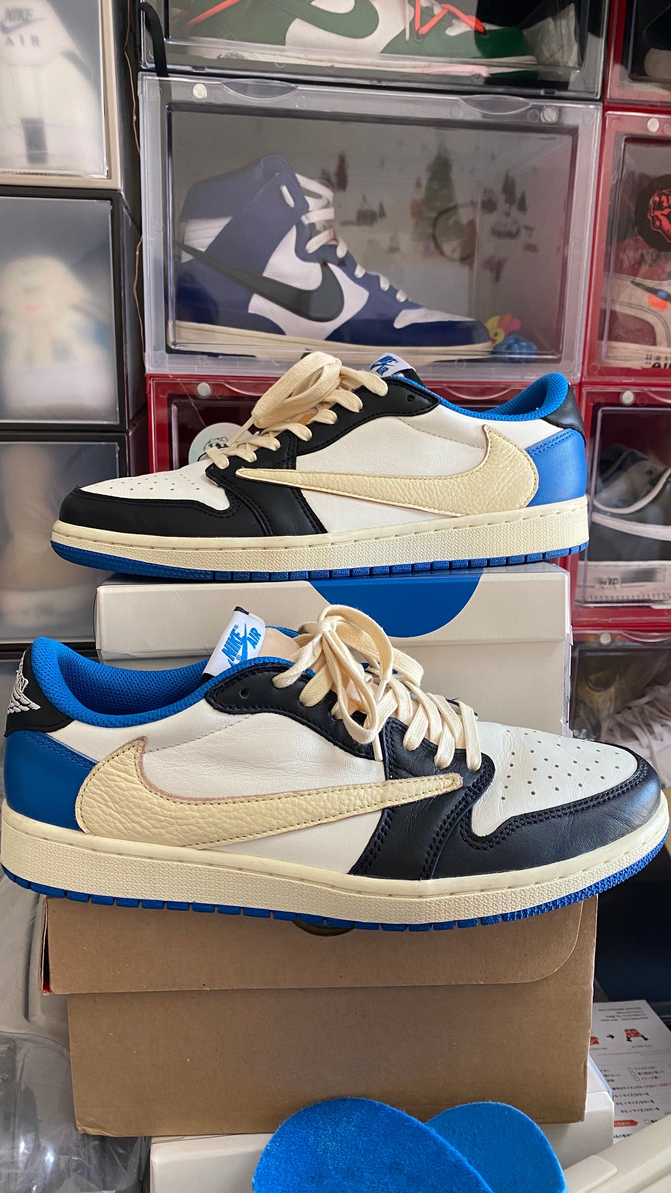 Travis Scott × fragment design × Nike Air Jordan 1 Low OG SP "Military Blue"